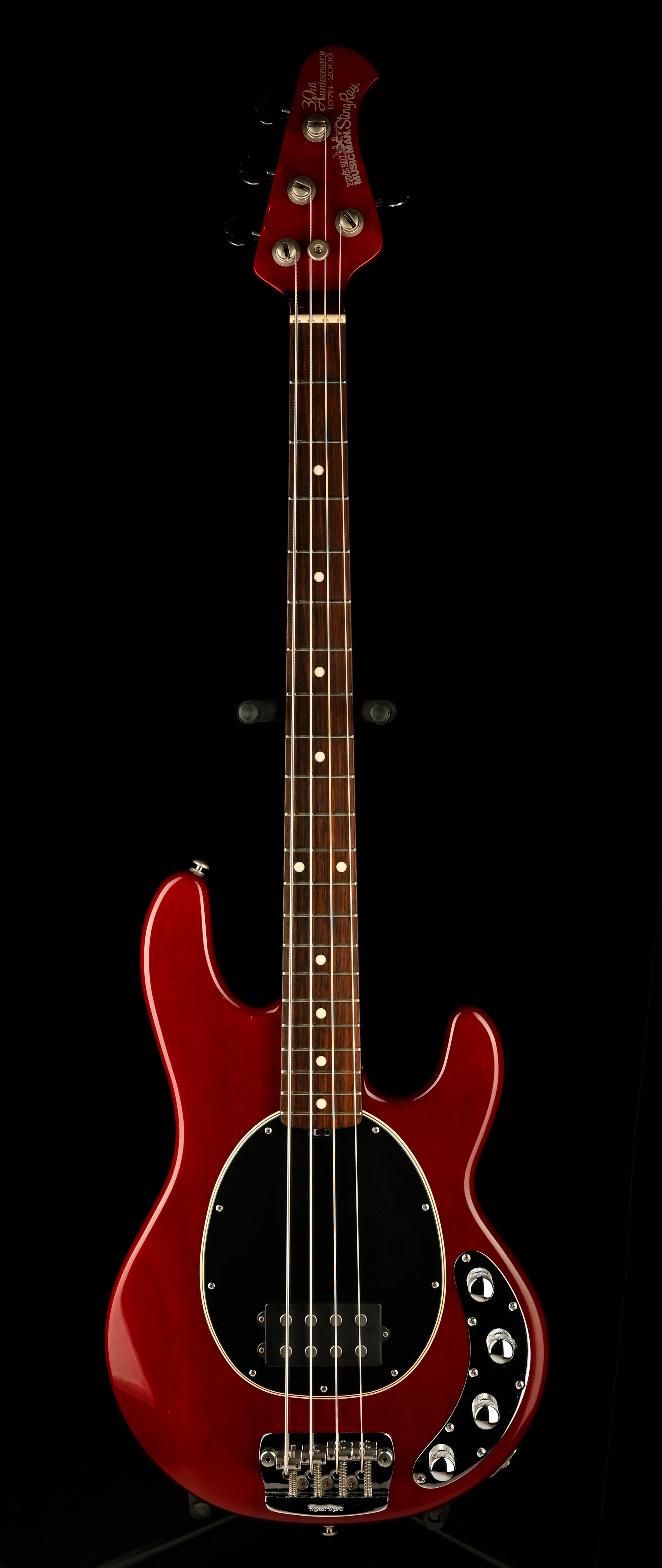 Pre Owned 2006 Ernie Ball Music Man 30th Anniversary StingRay 4 Trans Red With Case - Image 2