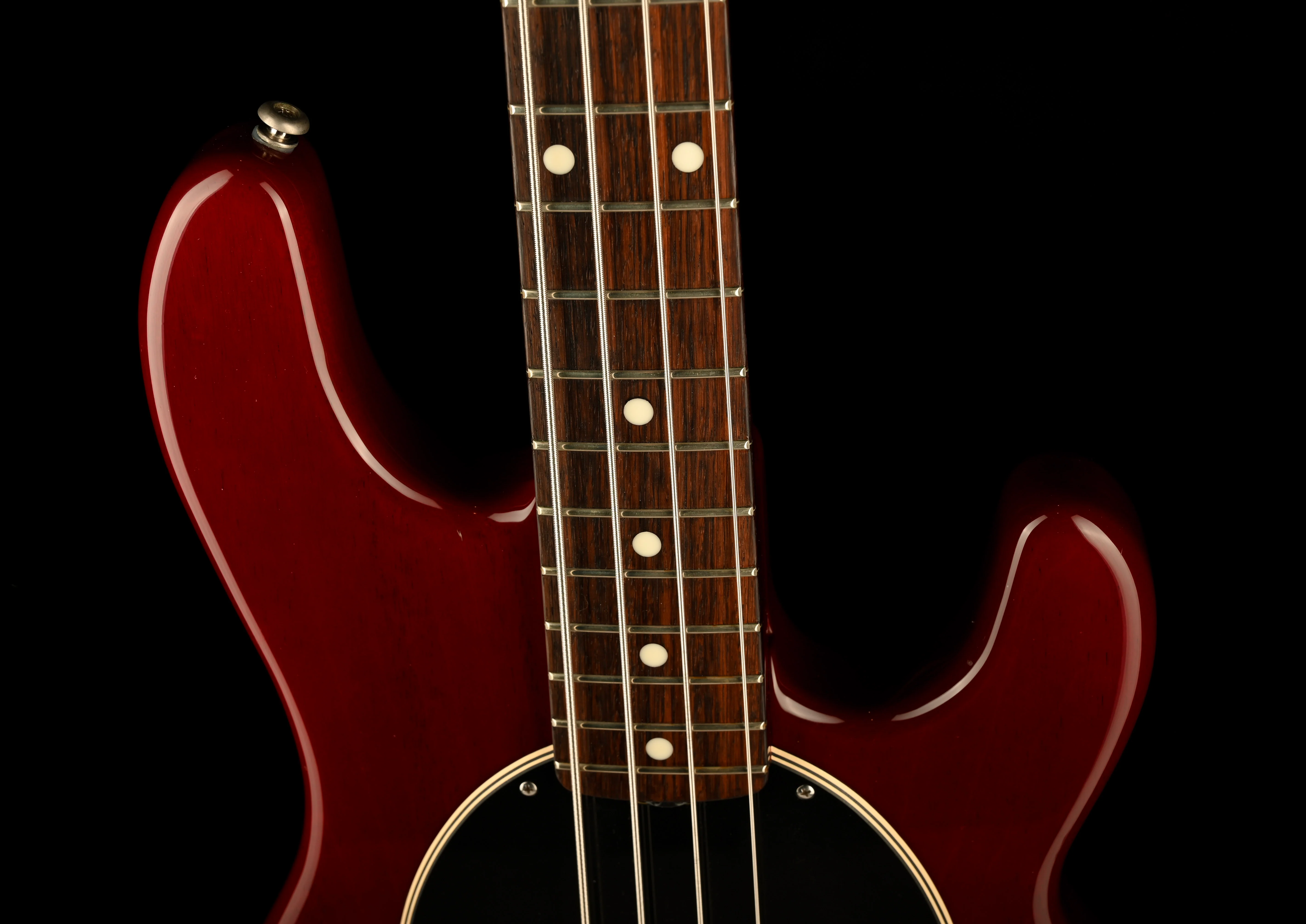 Pre Owned 2006 Ernie Ball Music Man 30th Anniversary StingRay 4 Trans Red With Case - Image 3