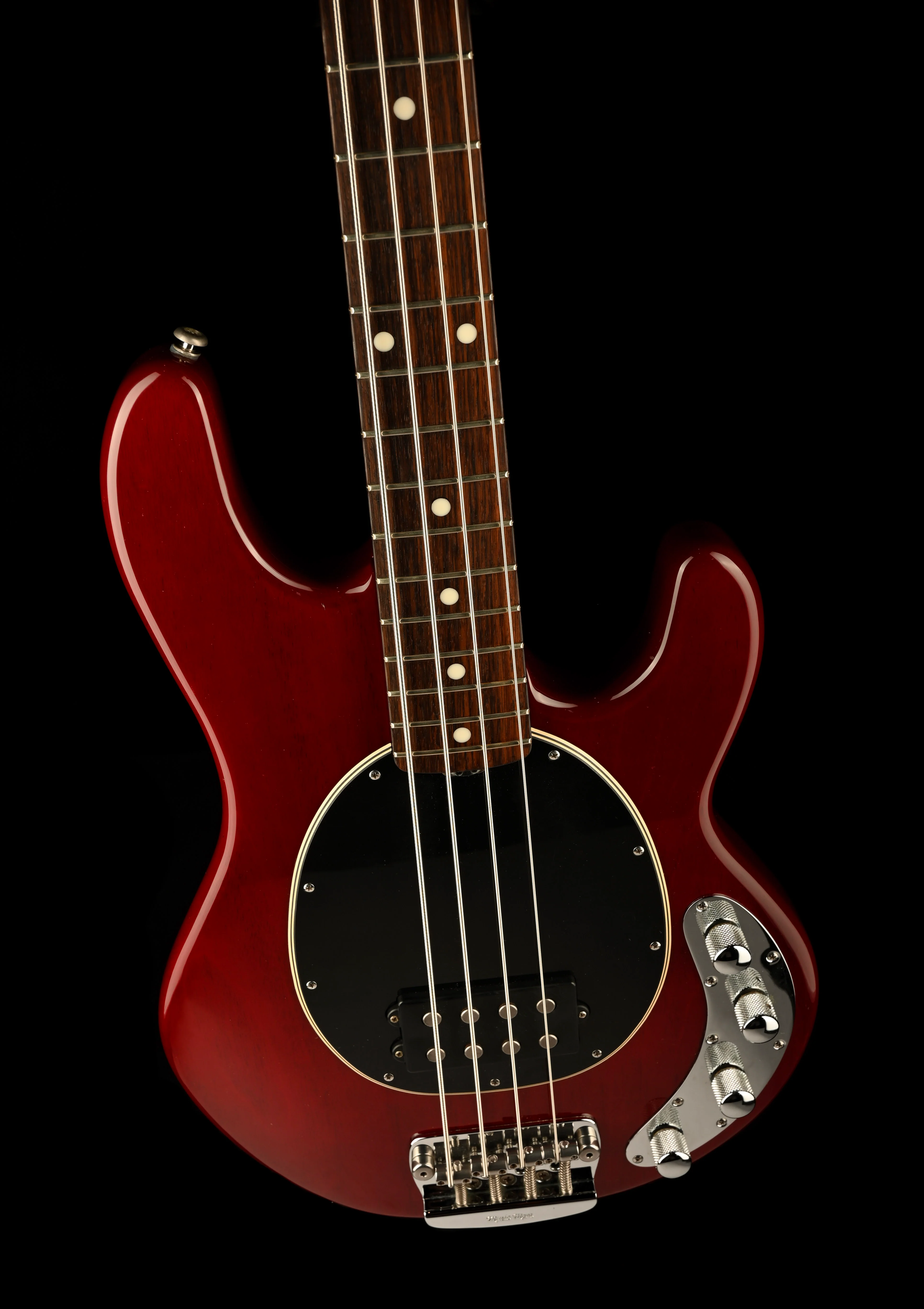 Pre Owned 2006 Ernie Ball Music Man 30th Anniversary StingRay 4 Trans Red With Case - Image 4