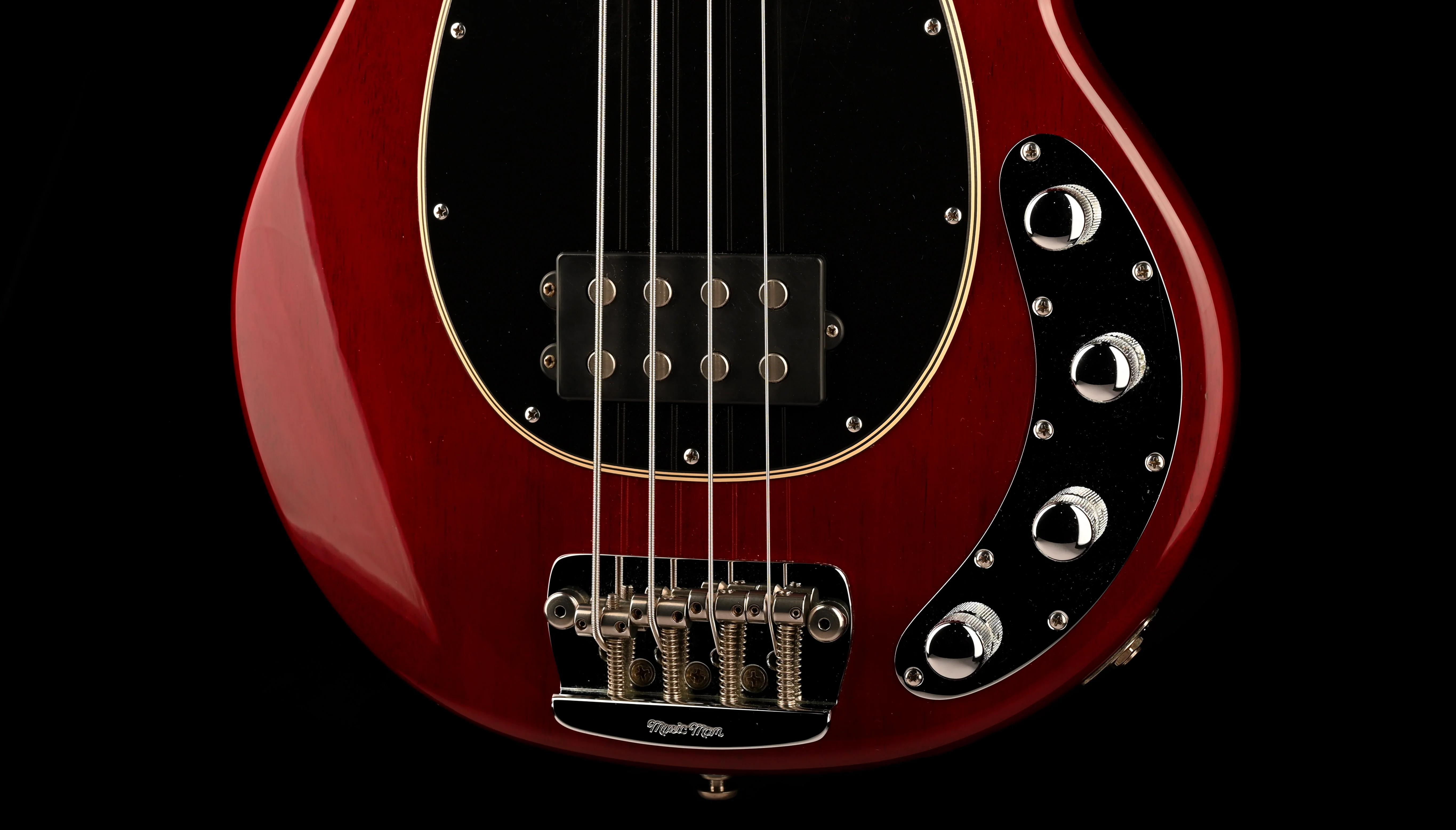 Pre Owned 2006 Ernie Ball Music Man 30th Anniversary StingRay 4 Trans Red With Case - Image 5