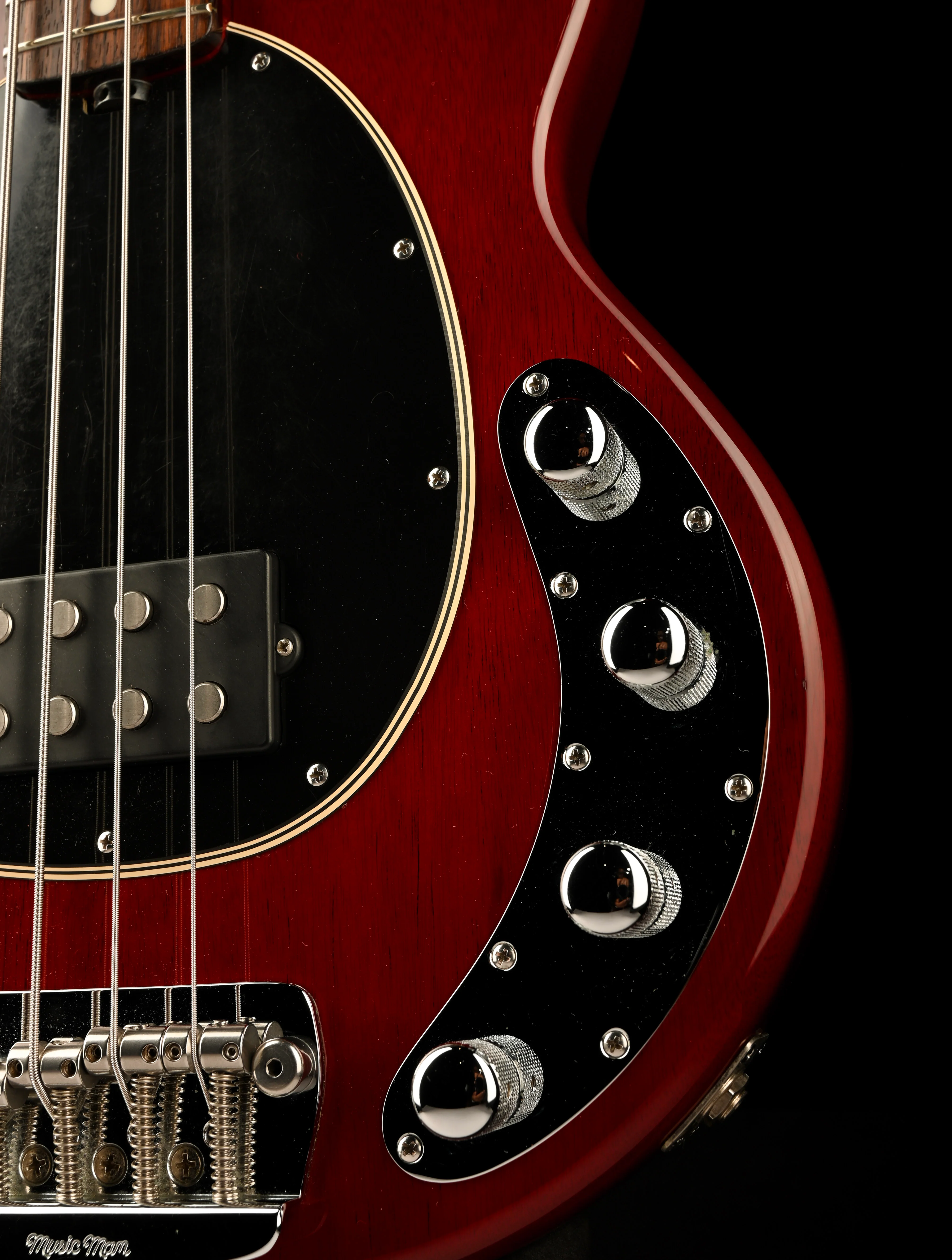 Pre Owned 2006 Ernie Ball Music Man 30th Anniversary StingRay 4 Trans Red With Case - Image 7
