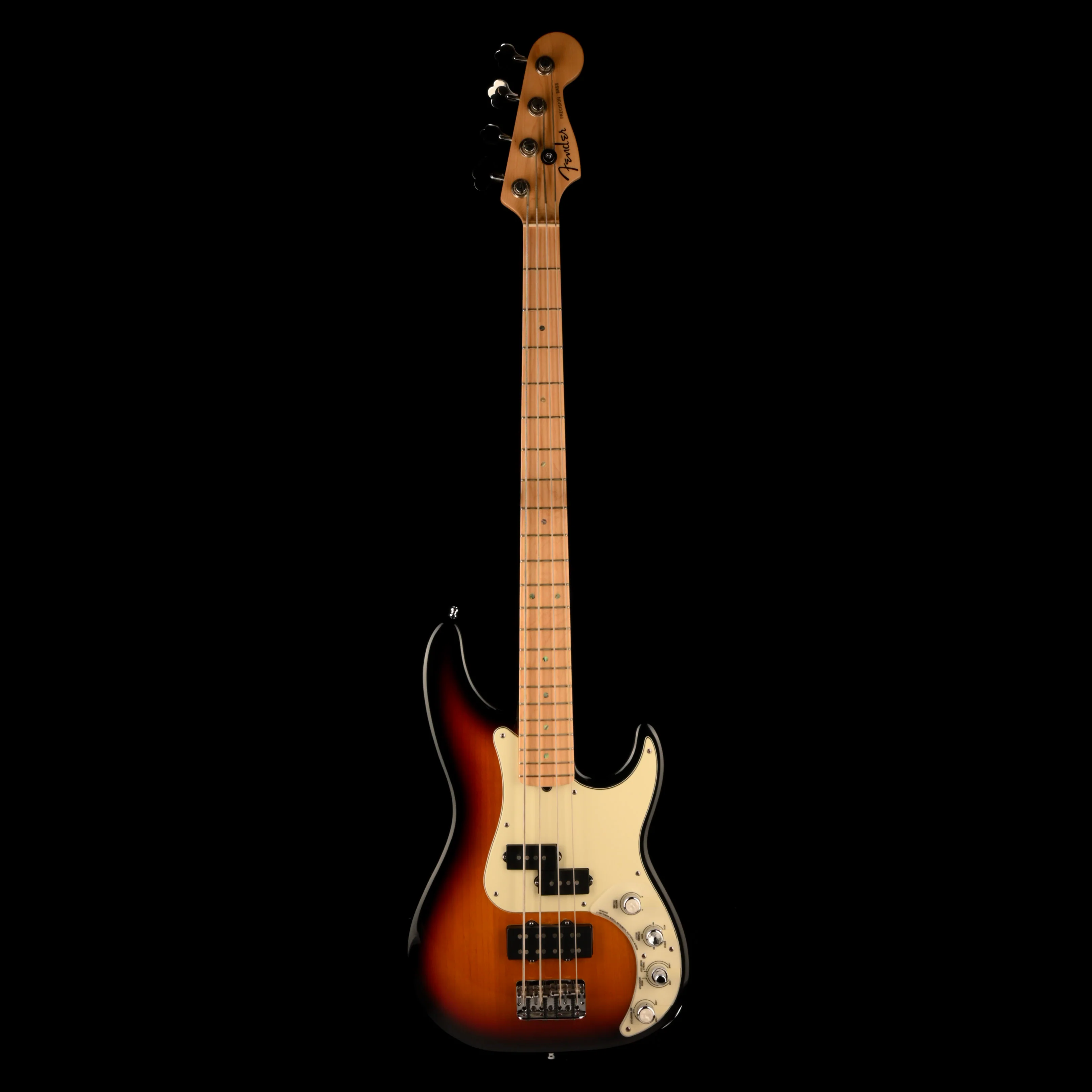 Pre Owned 2006 Fender American Deluxe Precision Bass 3-Color Sunburst With Case - Image 2