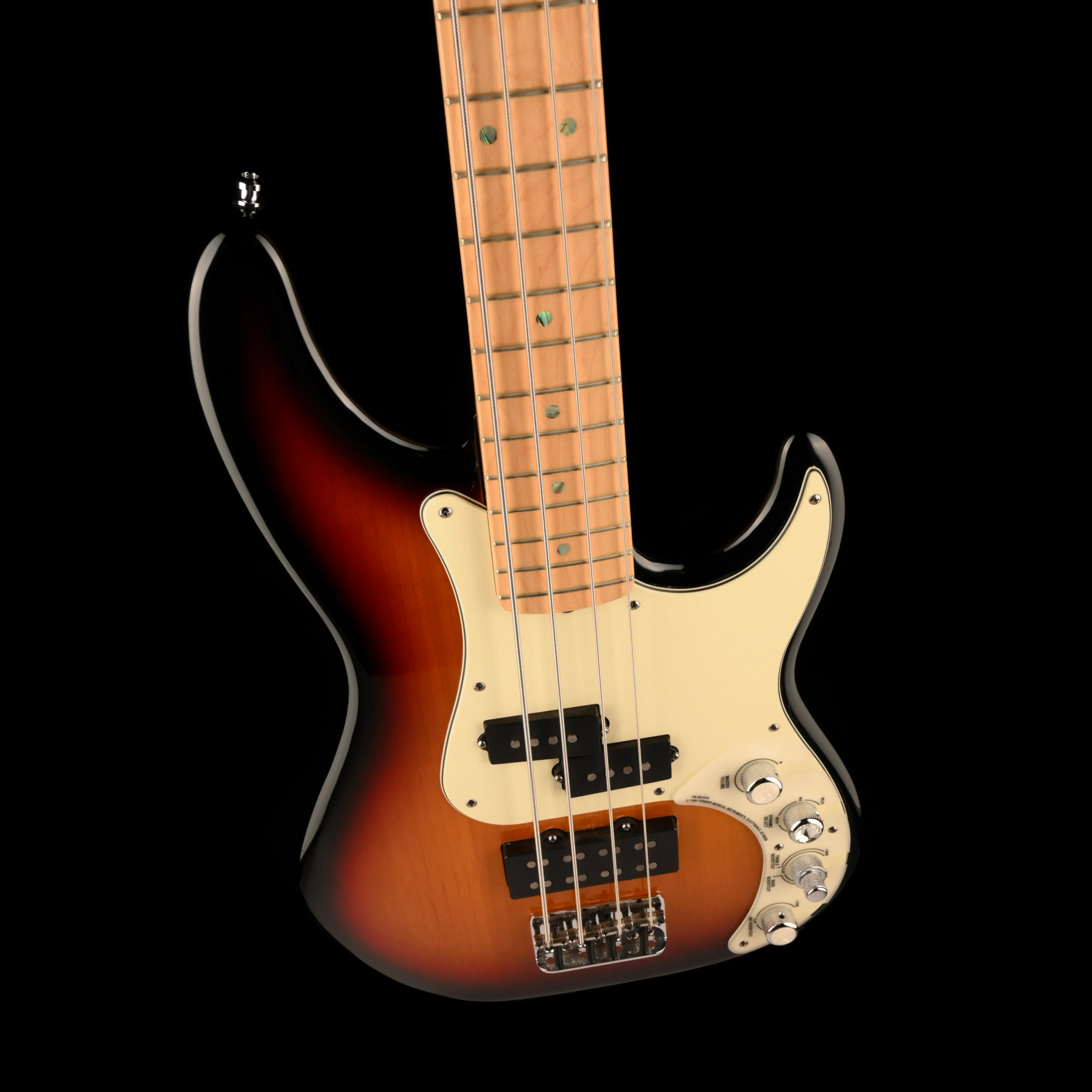 Pre Owned 2006 Fender American Deluxe Precision Bass 3-Color Sunburst With Case - Image 4