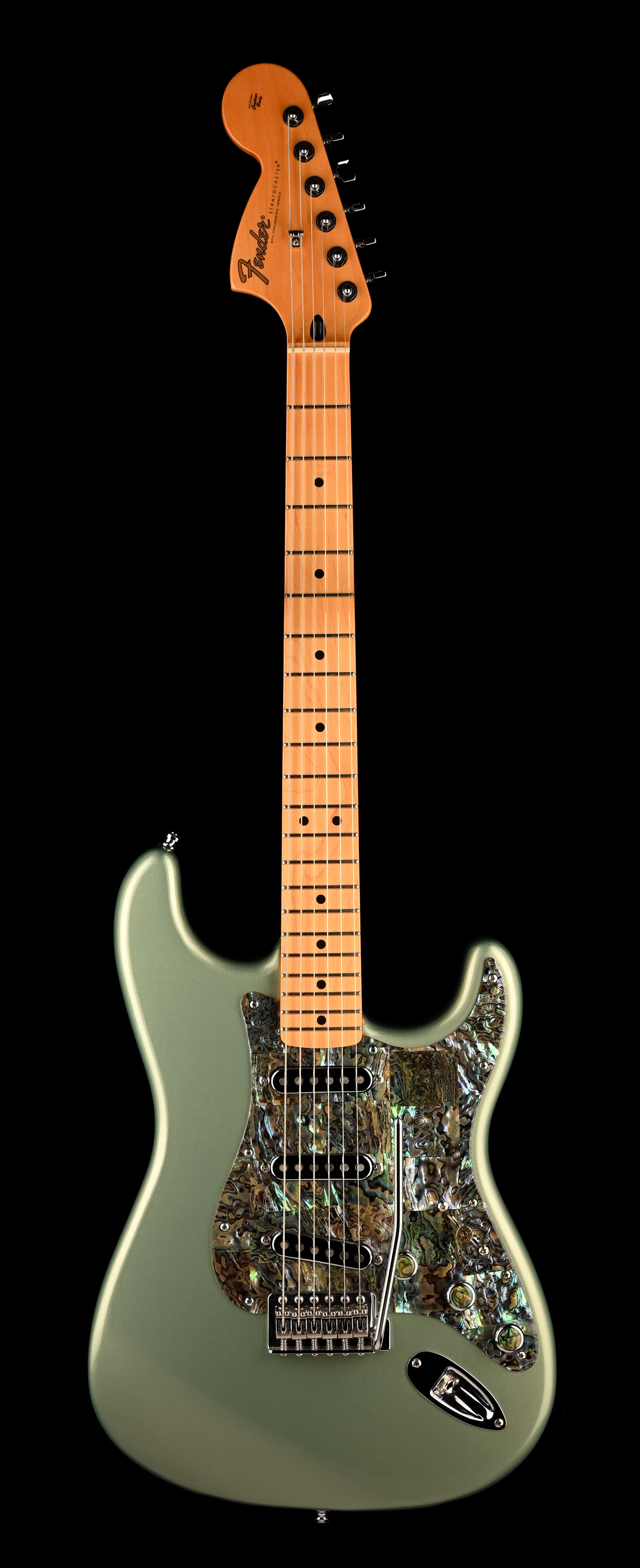 Pre Owned 2006 Fender Reverse Headstock Stratocaster Modified Metallic Green with Gig Bag - Image 2