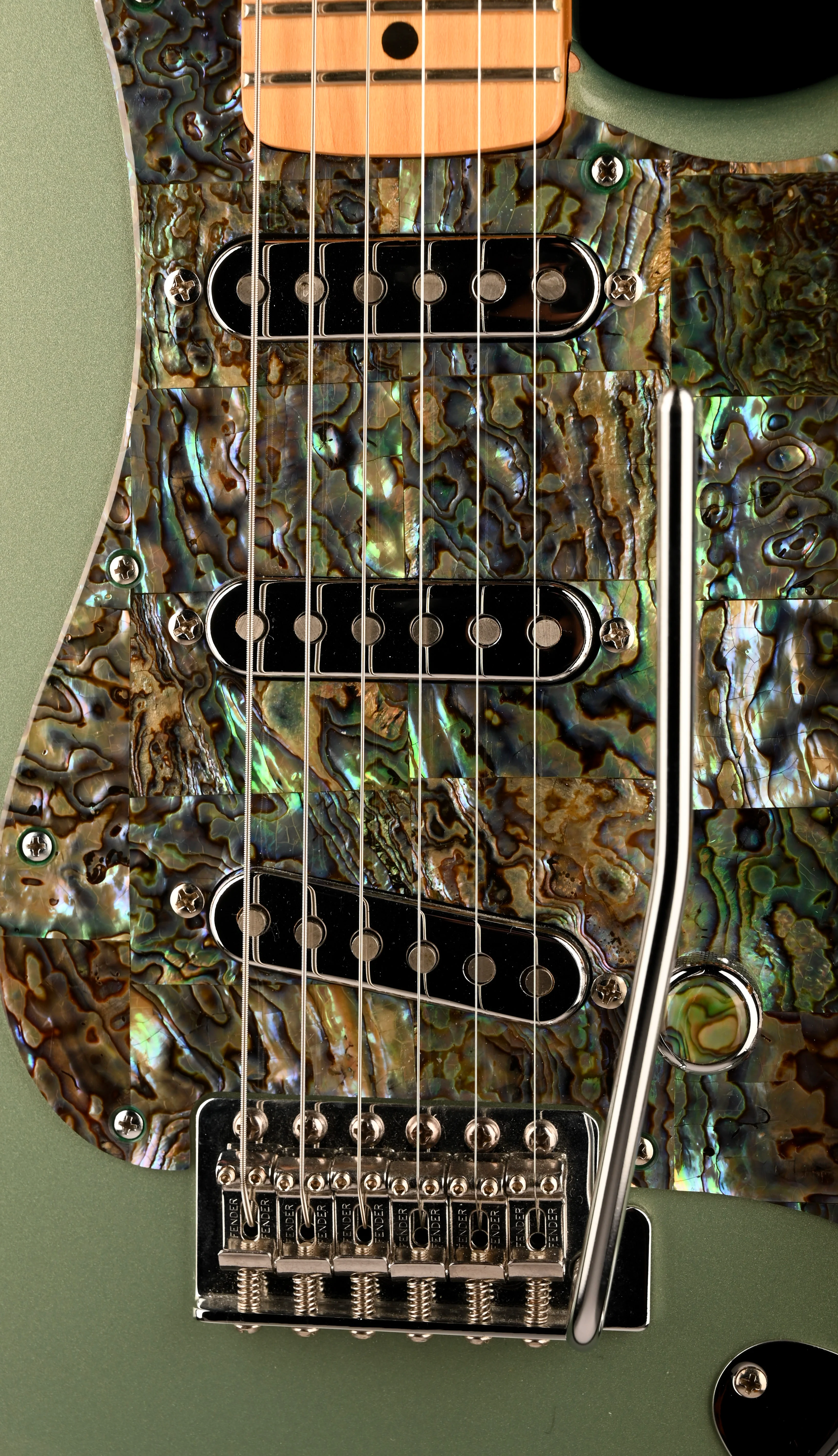Pre Owned 2006 Fender Reverse Headstock Stratocaster Modified Metallic Green with Gig Bag - Image 7