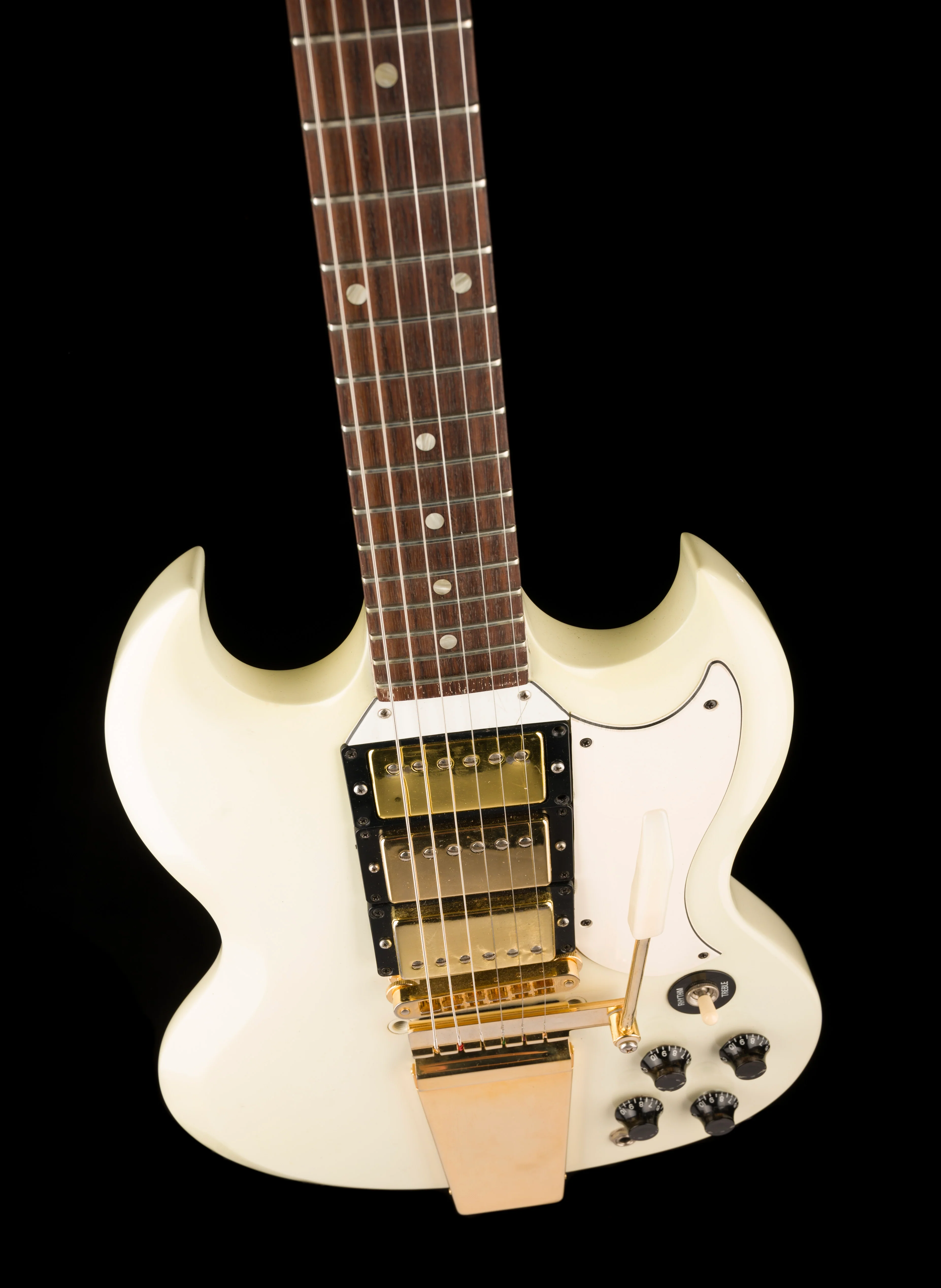 Pre Owned 2006 Gibson SG 3-Pickup "Frankenstein" White With Gig Bag - Image 4