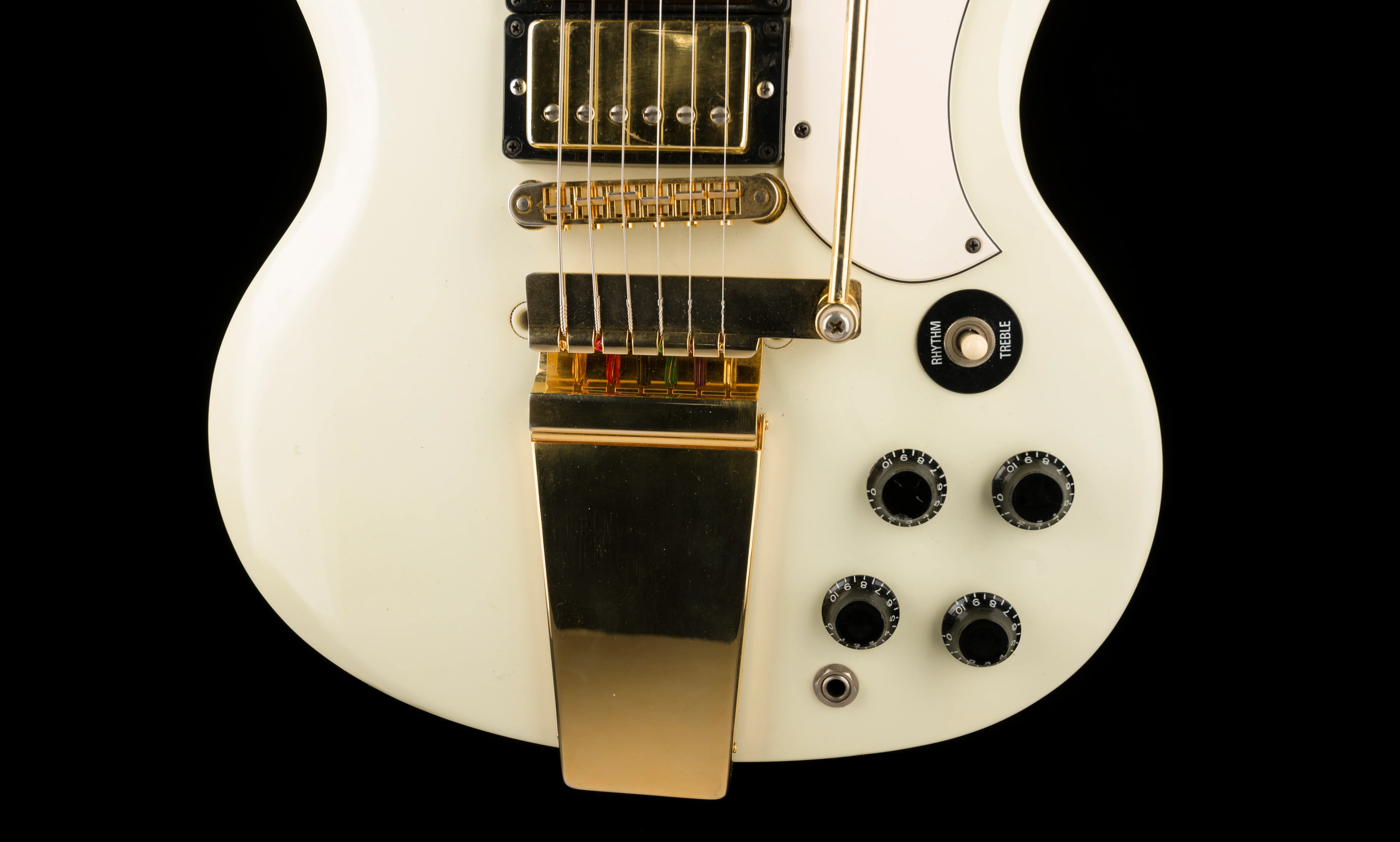 Pre Owned 2006 Gibson SG 3-Pickup "Frankenstein" White With Gig Bag - Image 5