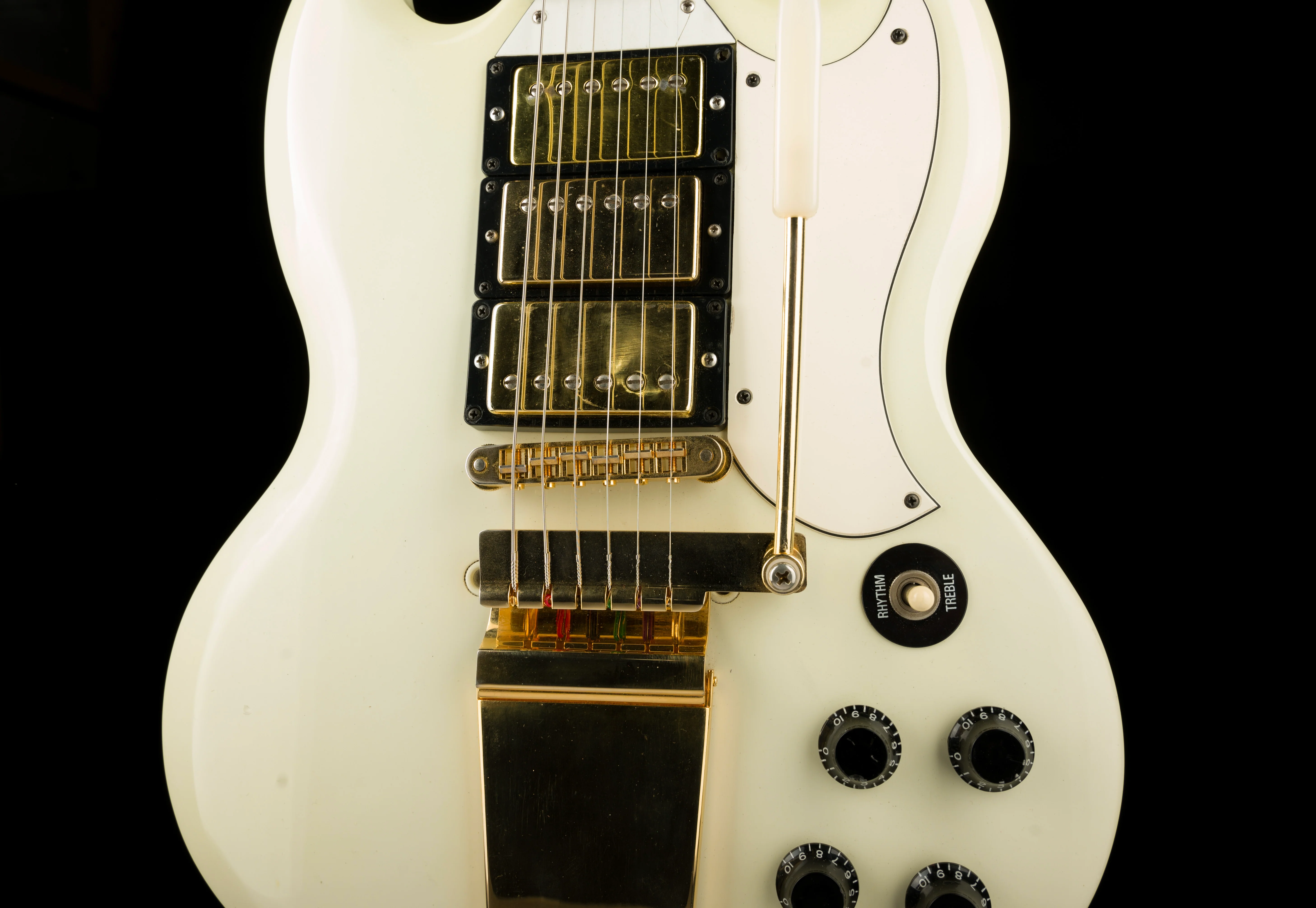 Pre Owned 2006 Gibson SG 3-Pickup "Frankenstein" White With Gig Bag - Image 6