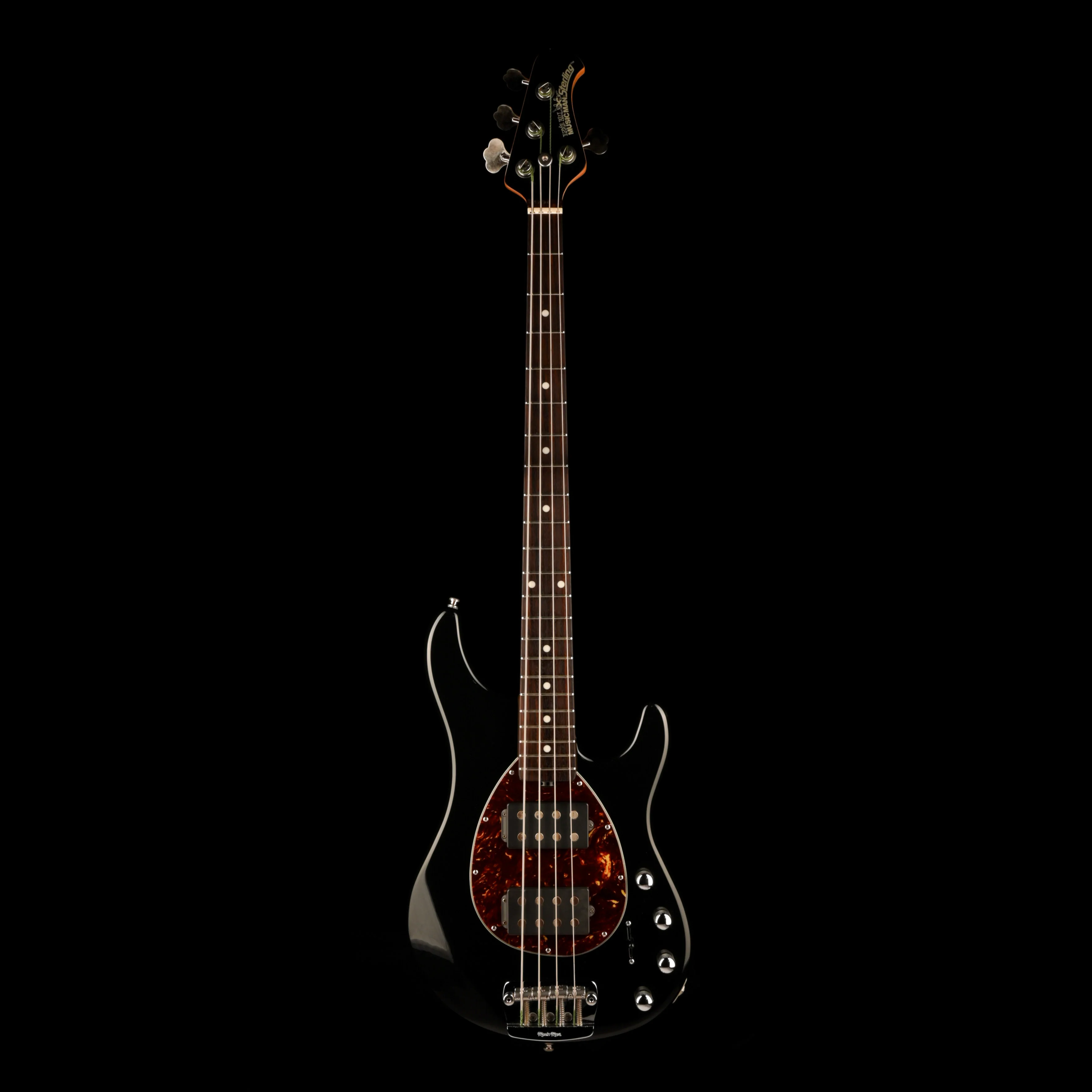 Pre Owned 2007 Ernie Ball Music Man USA Sterling 4 HH Black Bass With OHSC - Image 2