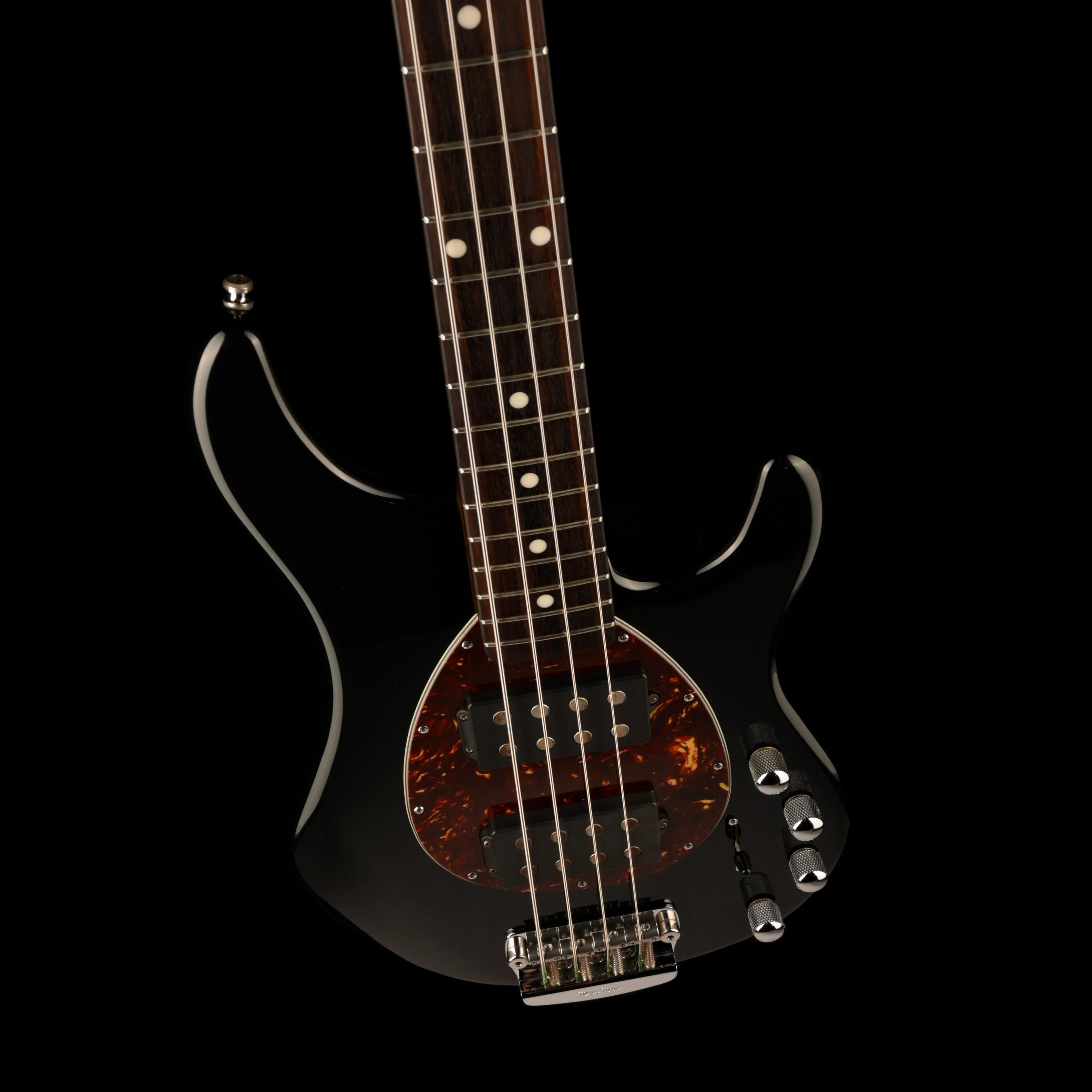 Pre Owned 2007 Ernie Ball Music Man USA Sterling 4 HH Black Bass With OHSC - Image 3