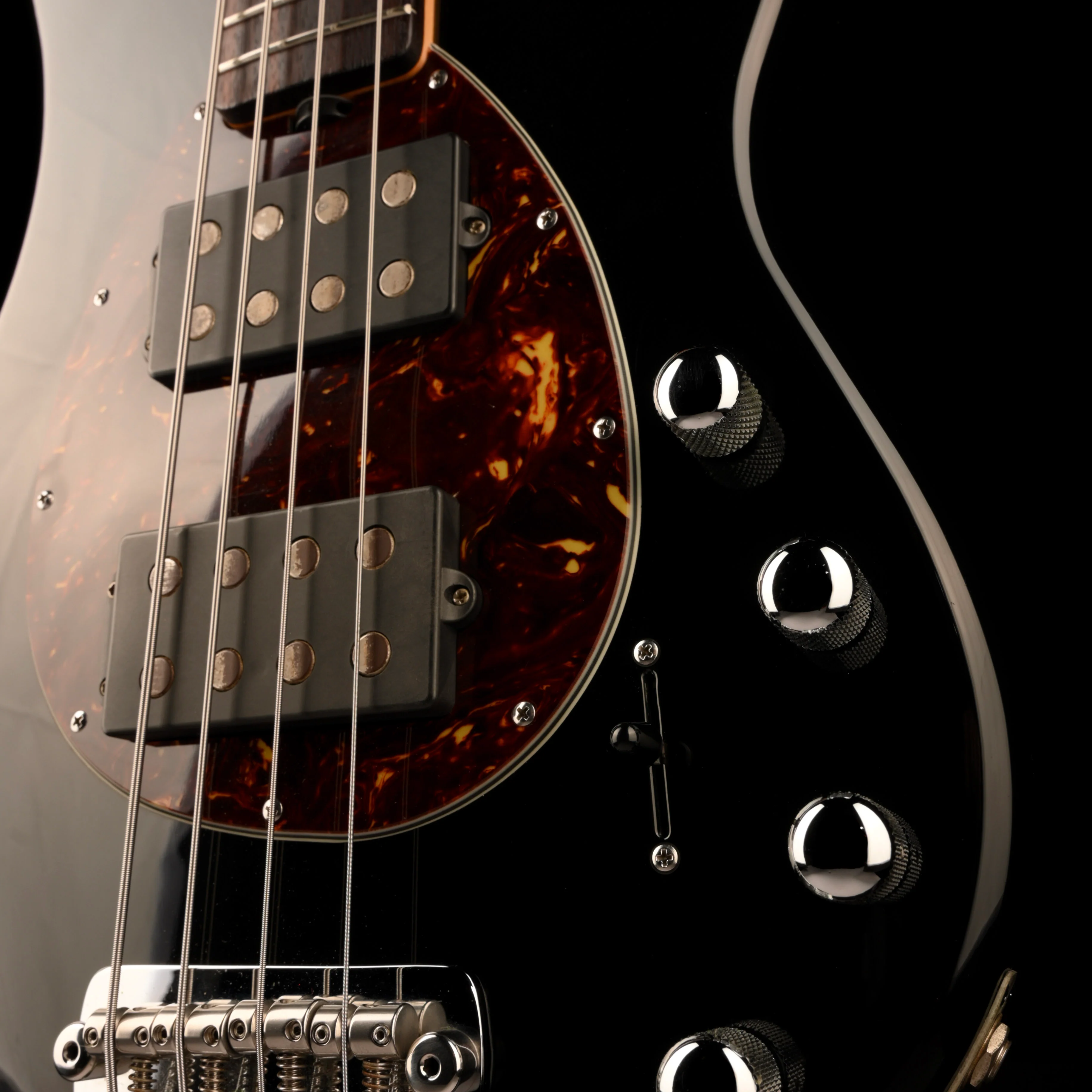 Pre Owned 2007 Ernie Ball Music Man USA Sterling 4 HH Black Bass With OHSC - Image 5
