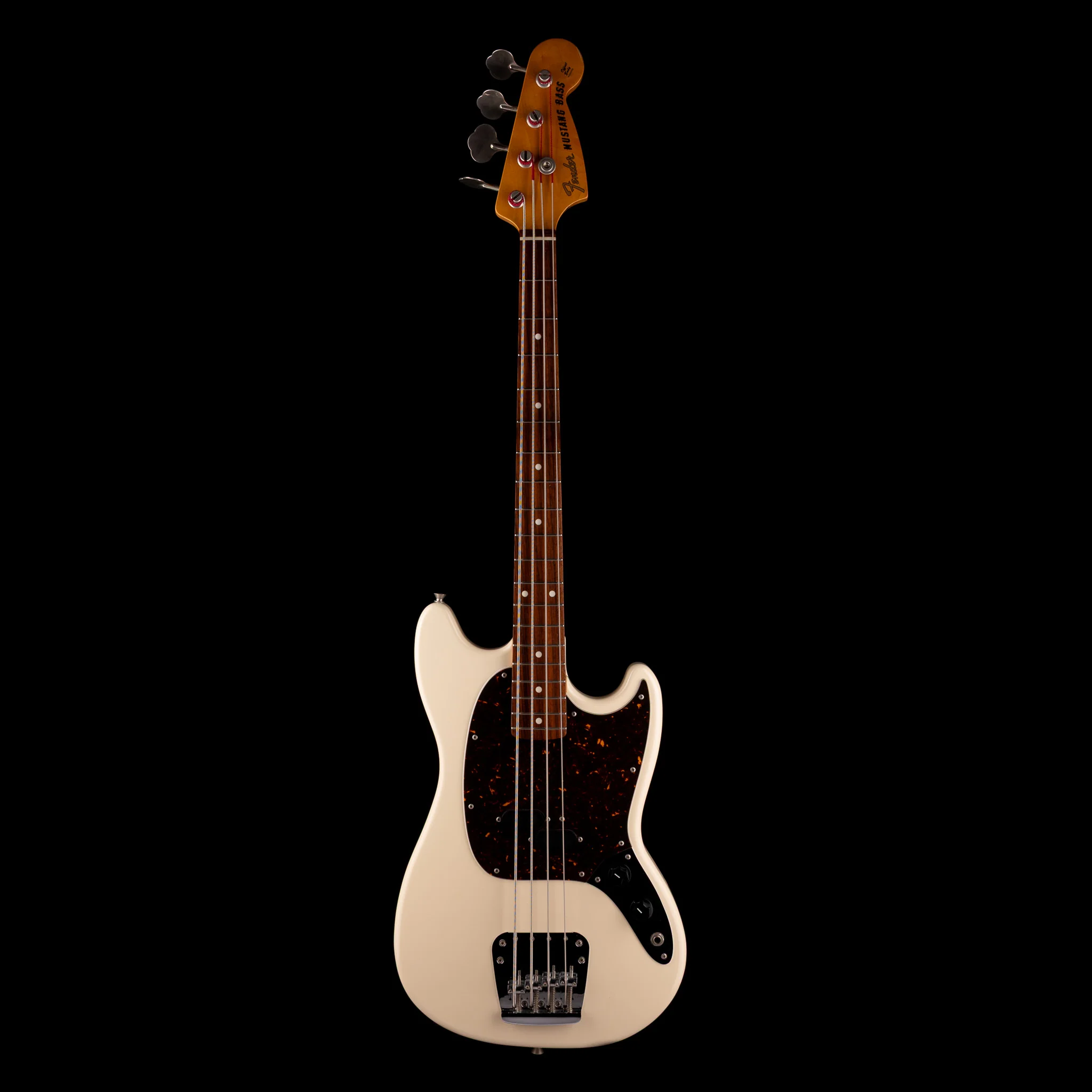 Pre Owned 2007 Fender Crafted In Japan Mustang Bass Vintage White With Gig Bag - Image 3