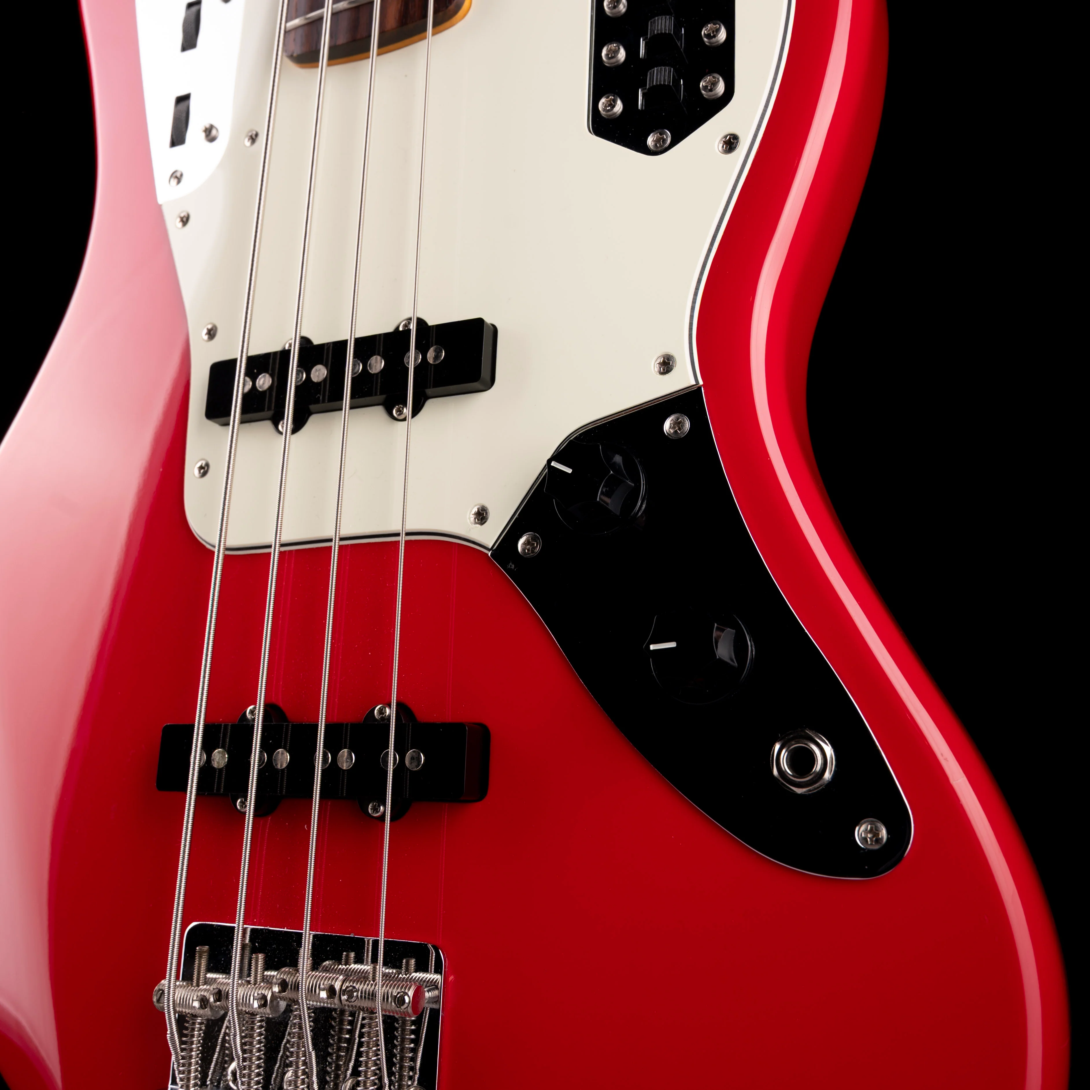 Pre Owned 2007 Fender Made in Japan Jaguar Bass Hot Rod Red With Gig Bag - Image 5
