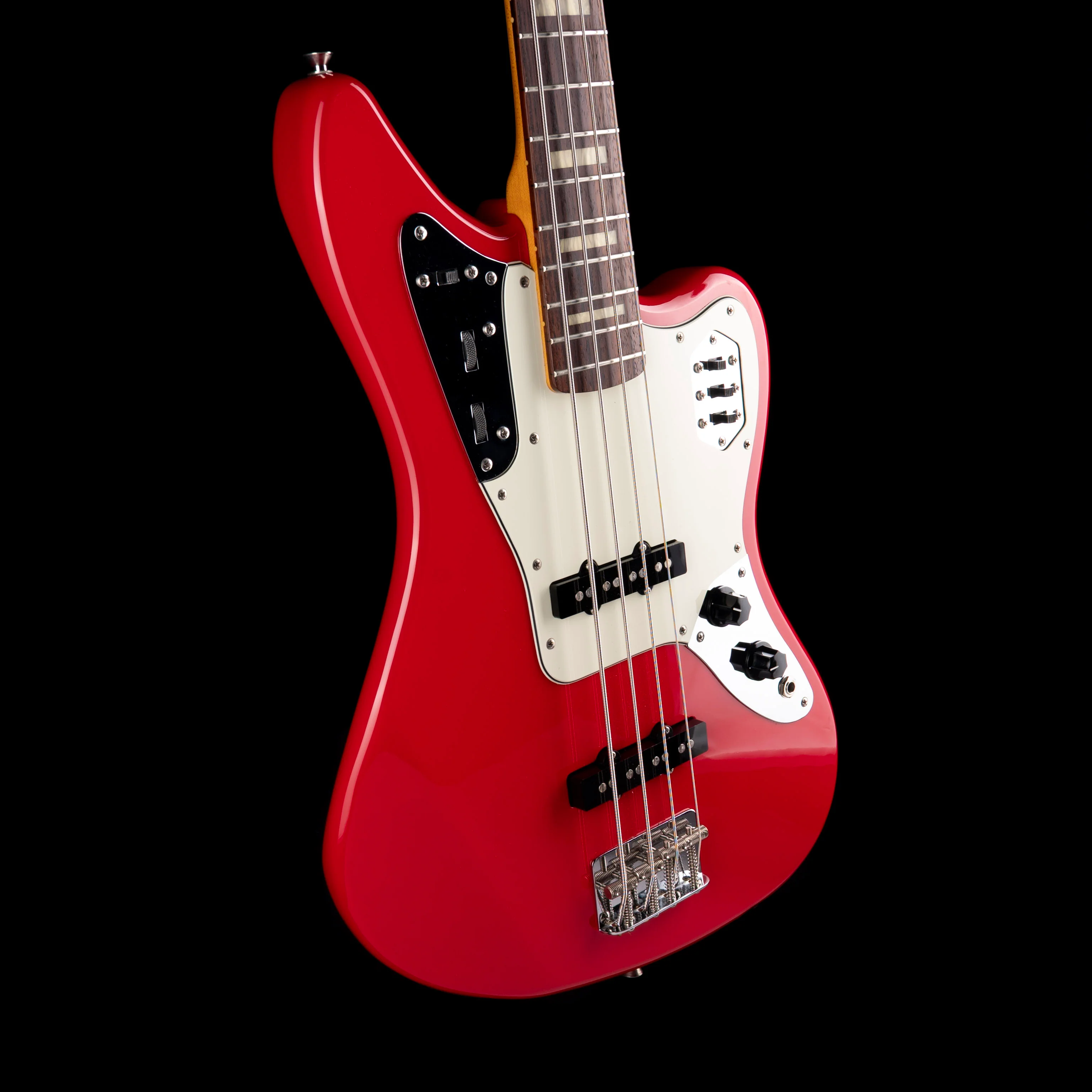 Pre Owned 2007 Fender Made in Japan Jaguar Bass Hot Rod Red With Gig Bag - Image 6