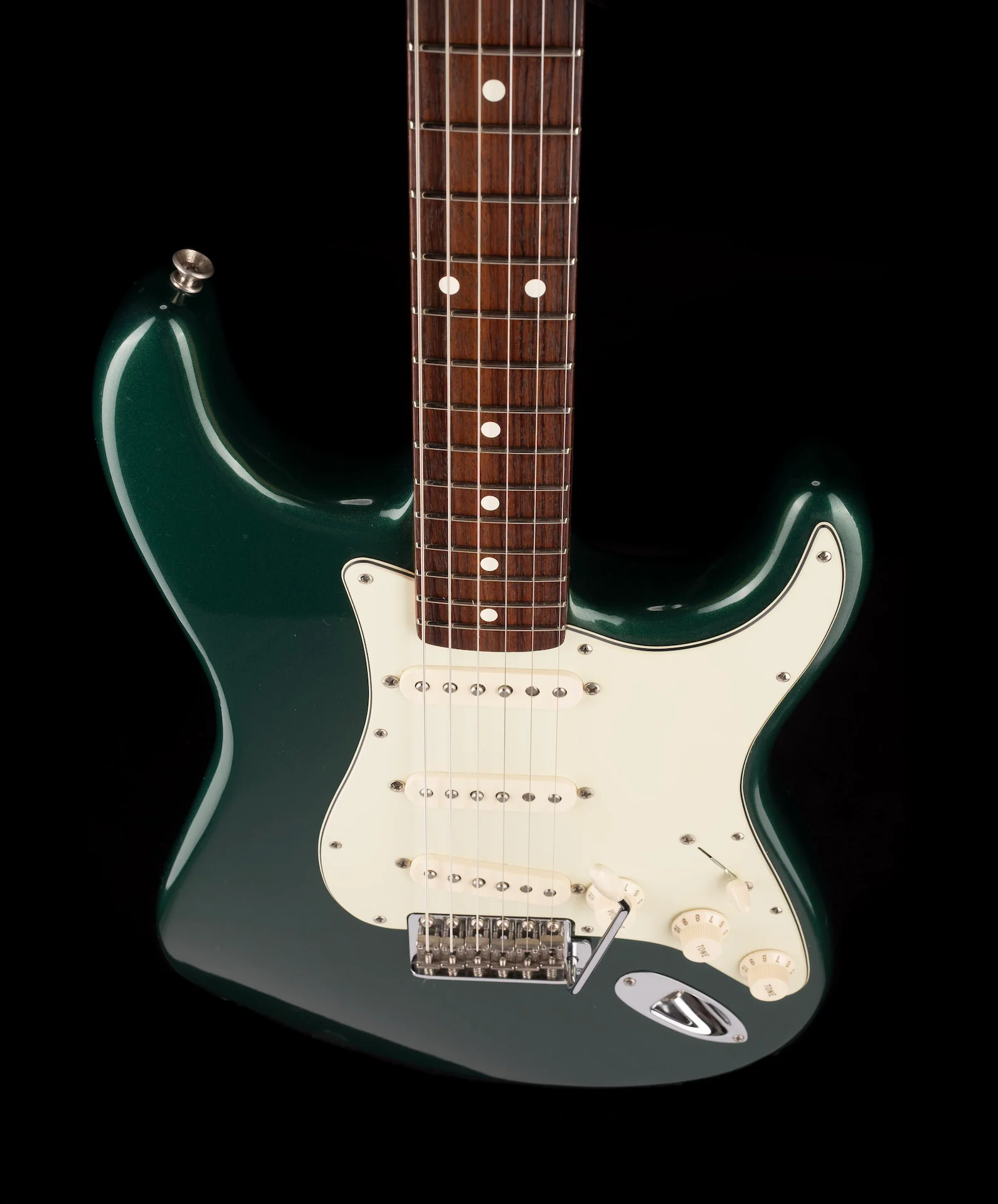 Used '07 Fender American Vintage Hot Rod ‘62 Strat Sherwood Green Stratocaster With Case - Image 4