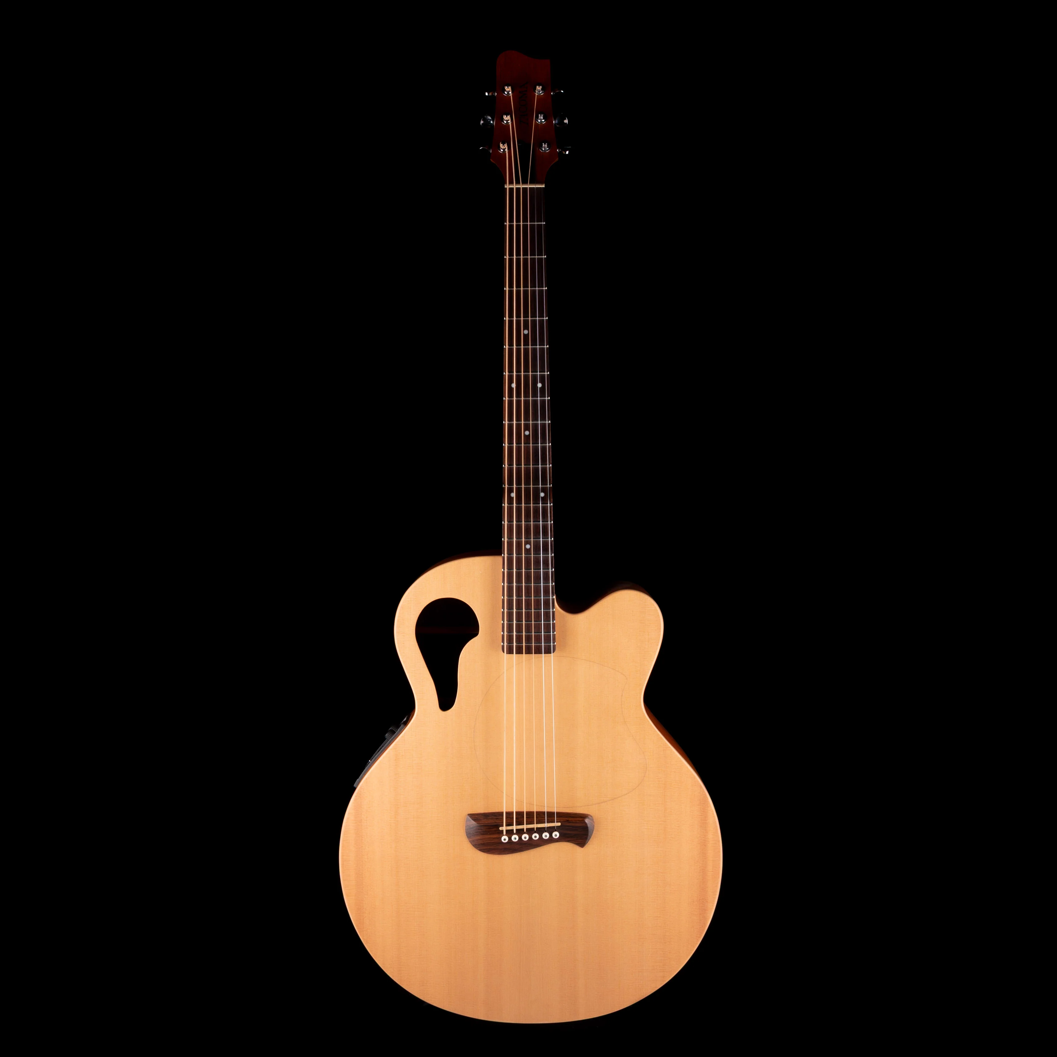 Pre Owned 2007 Tacoma Thunderhawk BM6C Baritone Acoustic Electric Guitar Natural With OHSC - Image 2