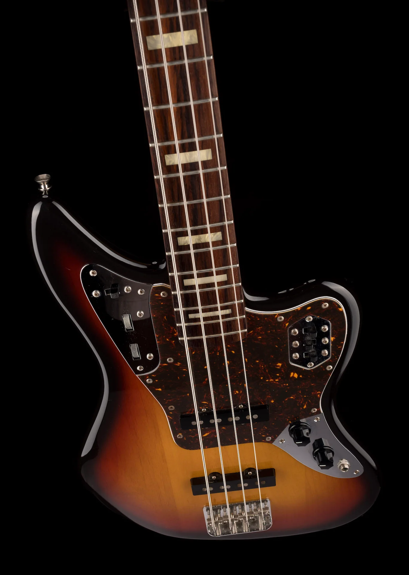 Pre Owned 2008 Fender Jaguar Bass Crafted in Japan 3-Tone Sunburst With Case - Image 4