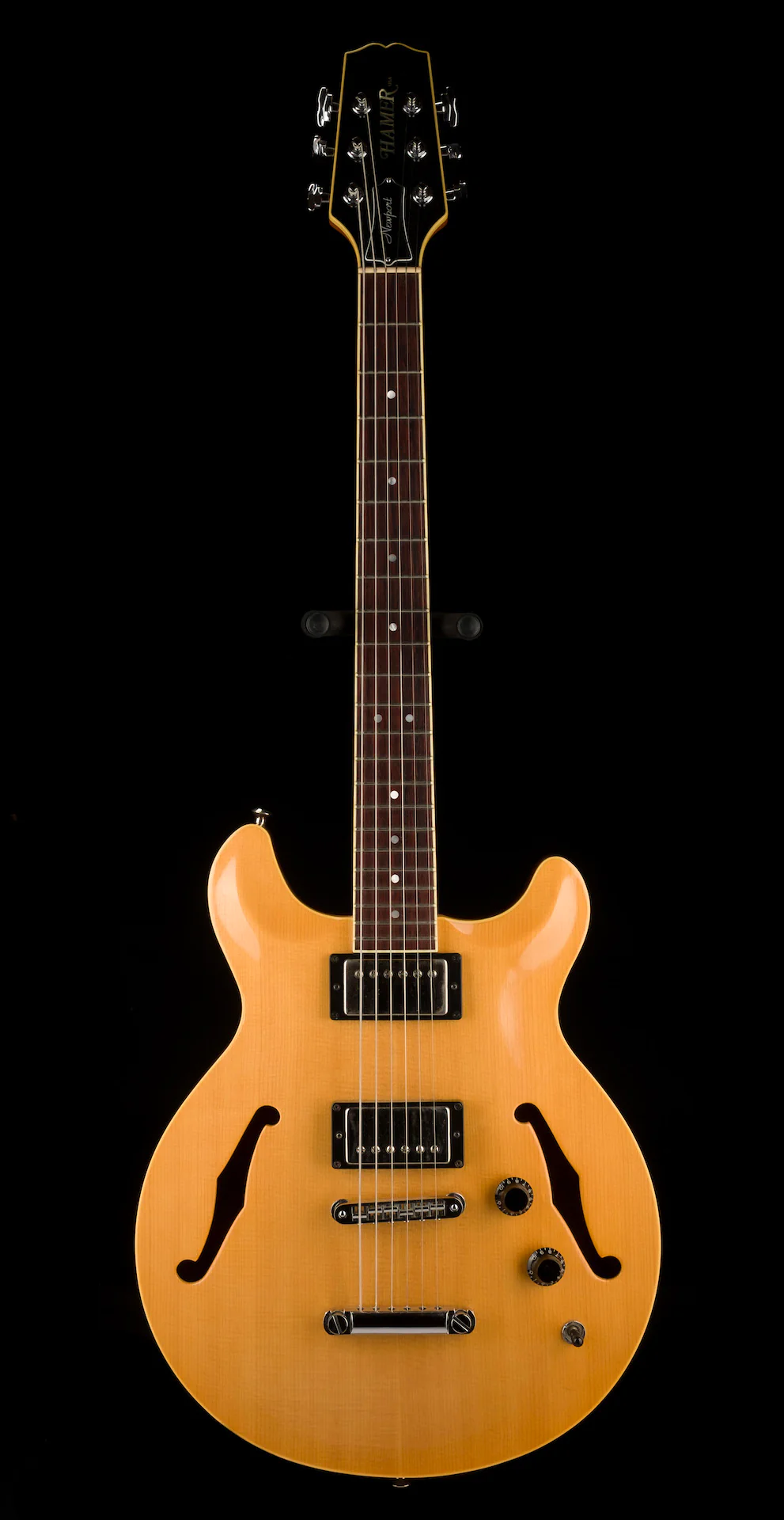 Pre Owned 2008 Hamer Newport Pro Vintage Natural Electric Guitar With OHSC - Image 2