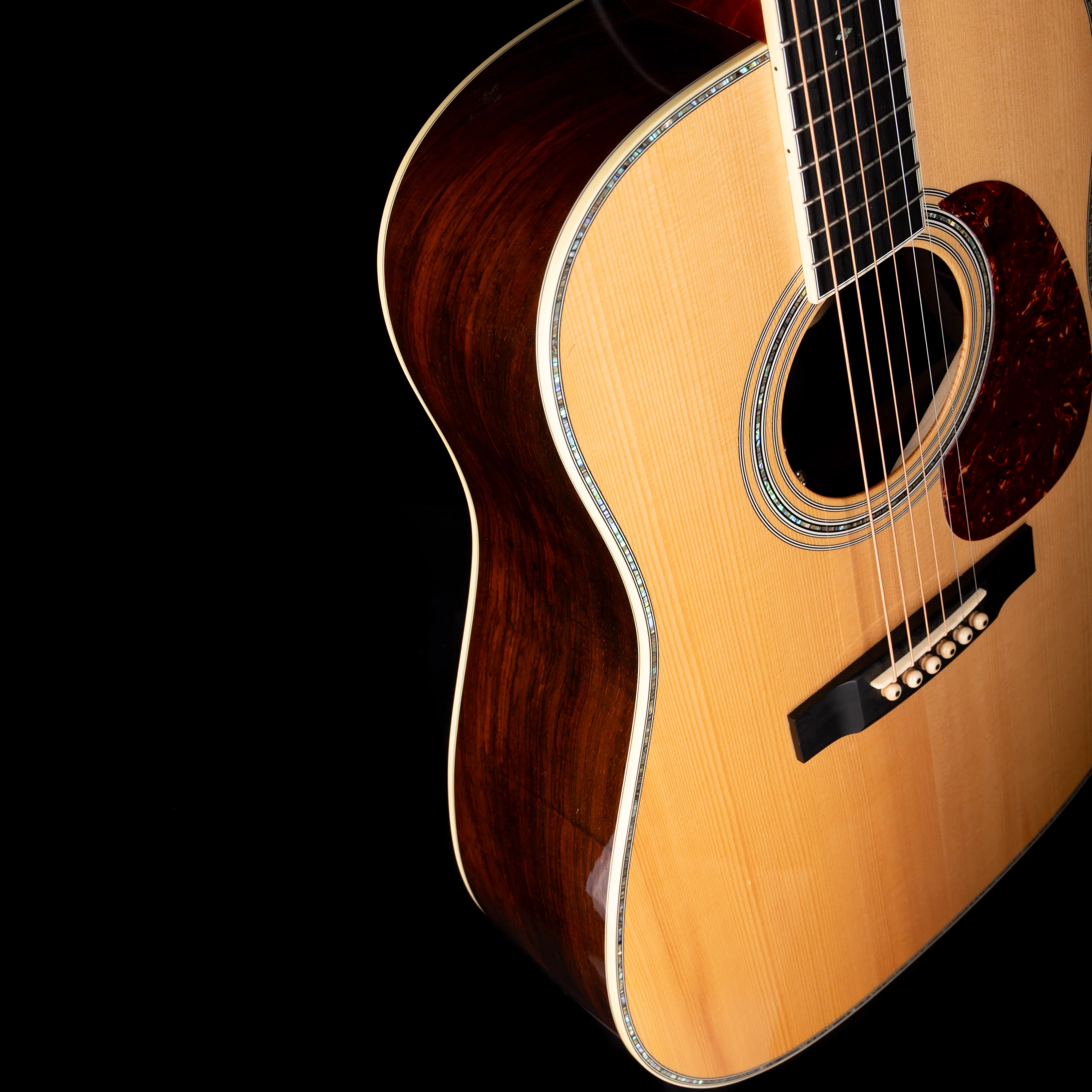 Pre Owned 2009 M.J. Franks Dreadnaught Adirondack-Brazilian Acoustic-Electric Guitar With OHSC - Image 6