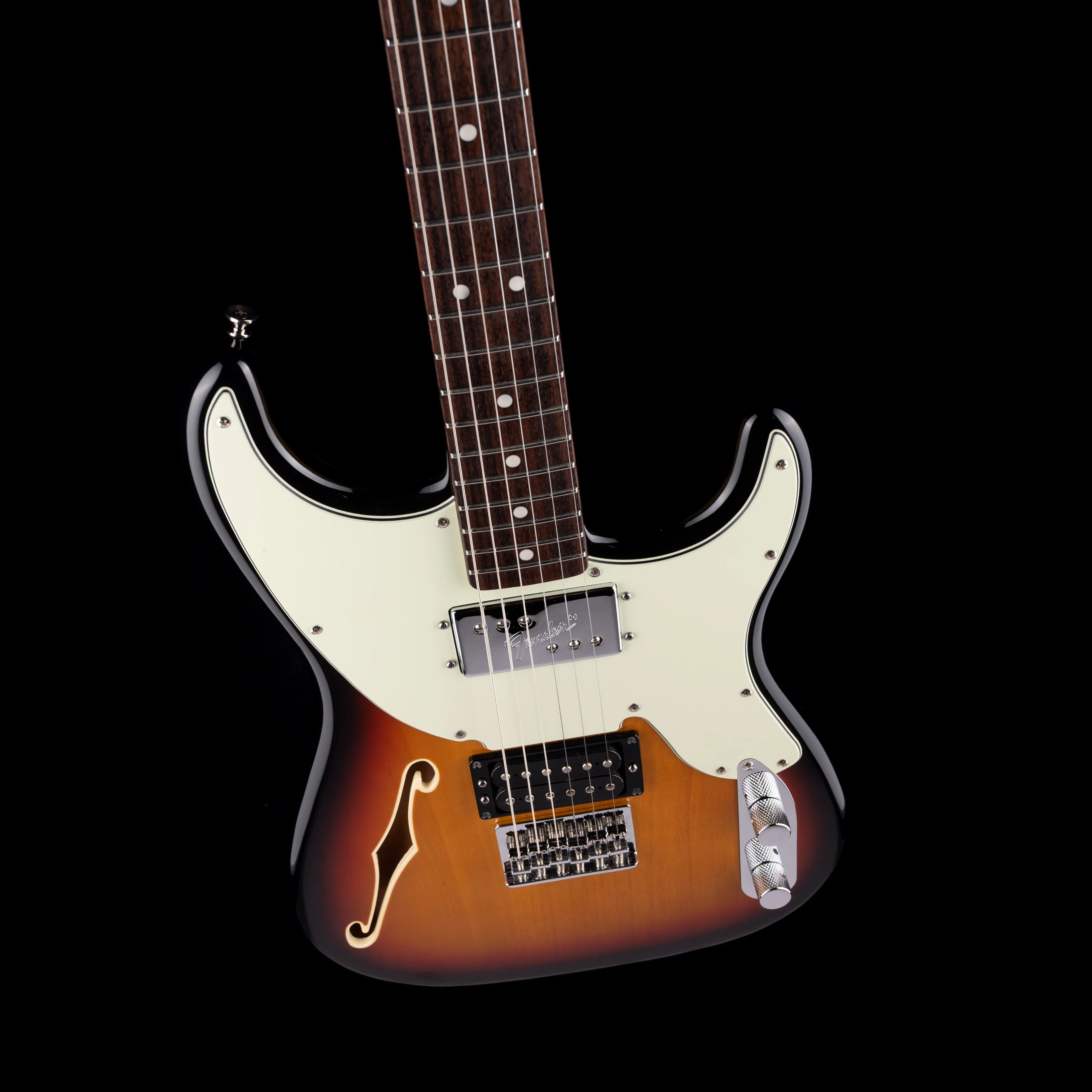 Pre-Owned 2011 Fender Made In Japan ‘72 Pawnshop Strat Thinline 3-Tone Sunburst With Gig Bag - Image 3