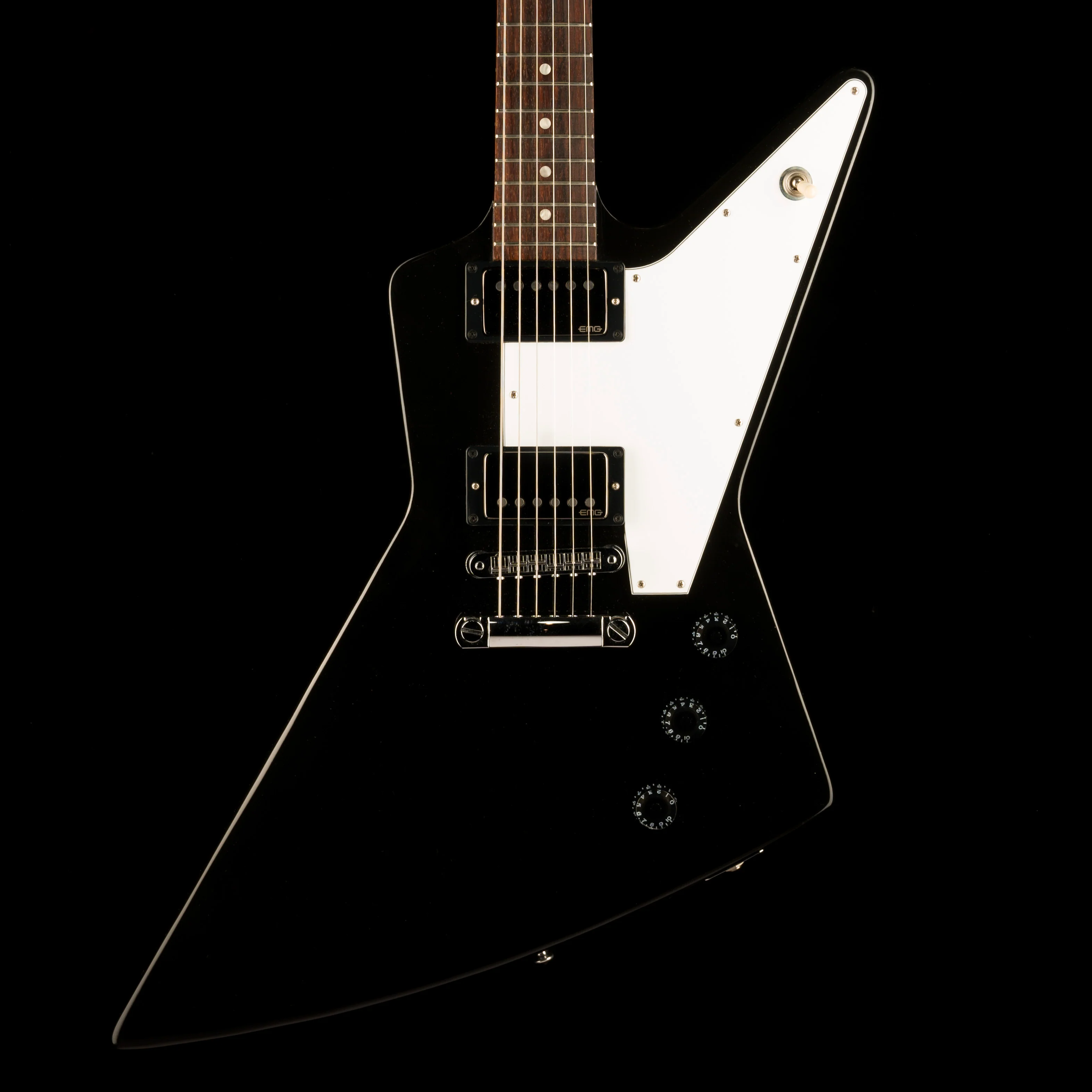 Pre Owned 2011 Gibson Explorer with EMG James Hatfield JH Set Pickups Ebony With OHSC