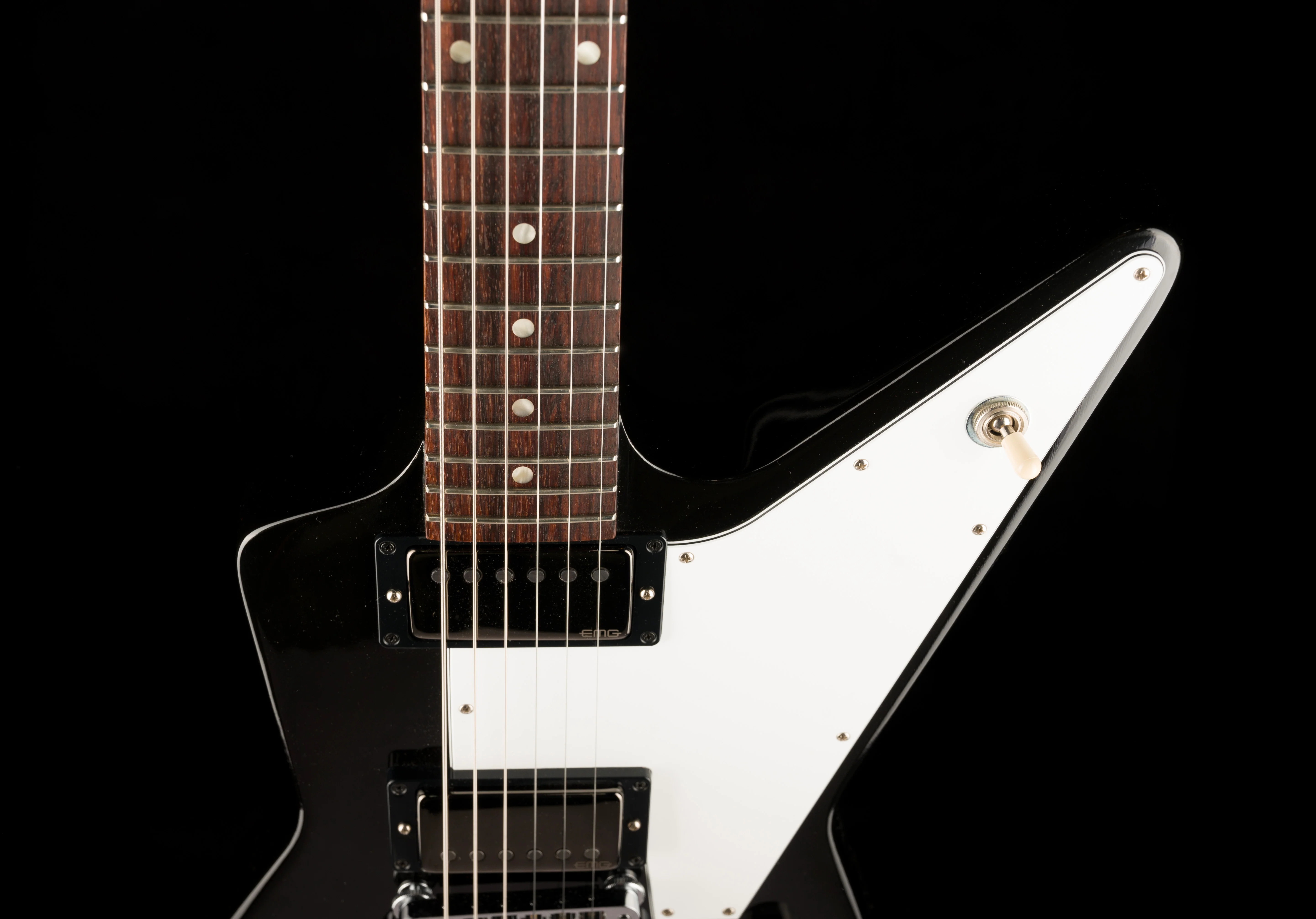 Pre Owned 2011 Gibson Explorer with EMG James Hatfield JH Set Pickups Ebony With OHSC - Image 3