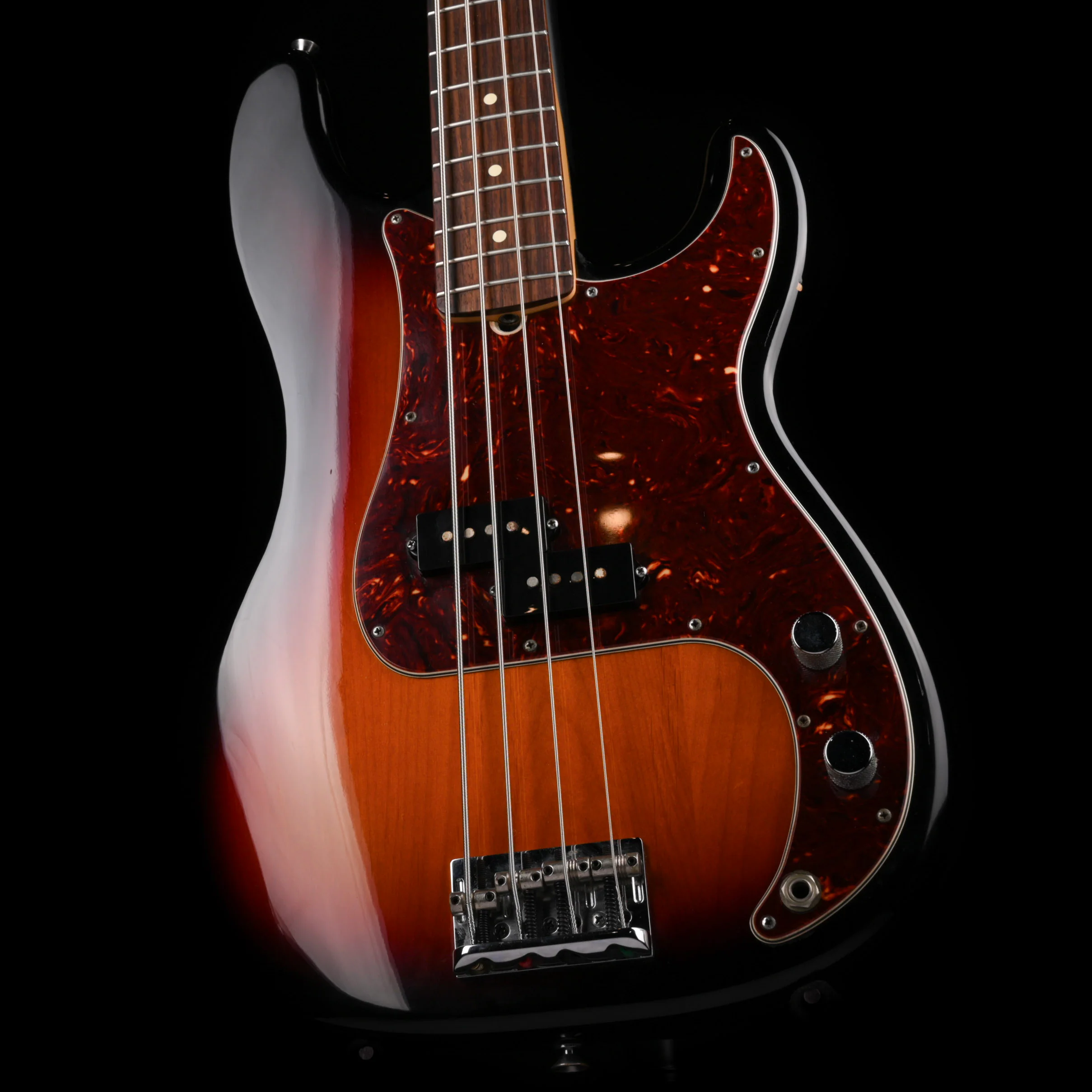 Pre Owned 2012 Fender American Standard Precision Bass 3-Tone Sunburst With OHSC - Image 3