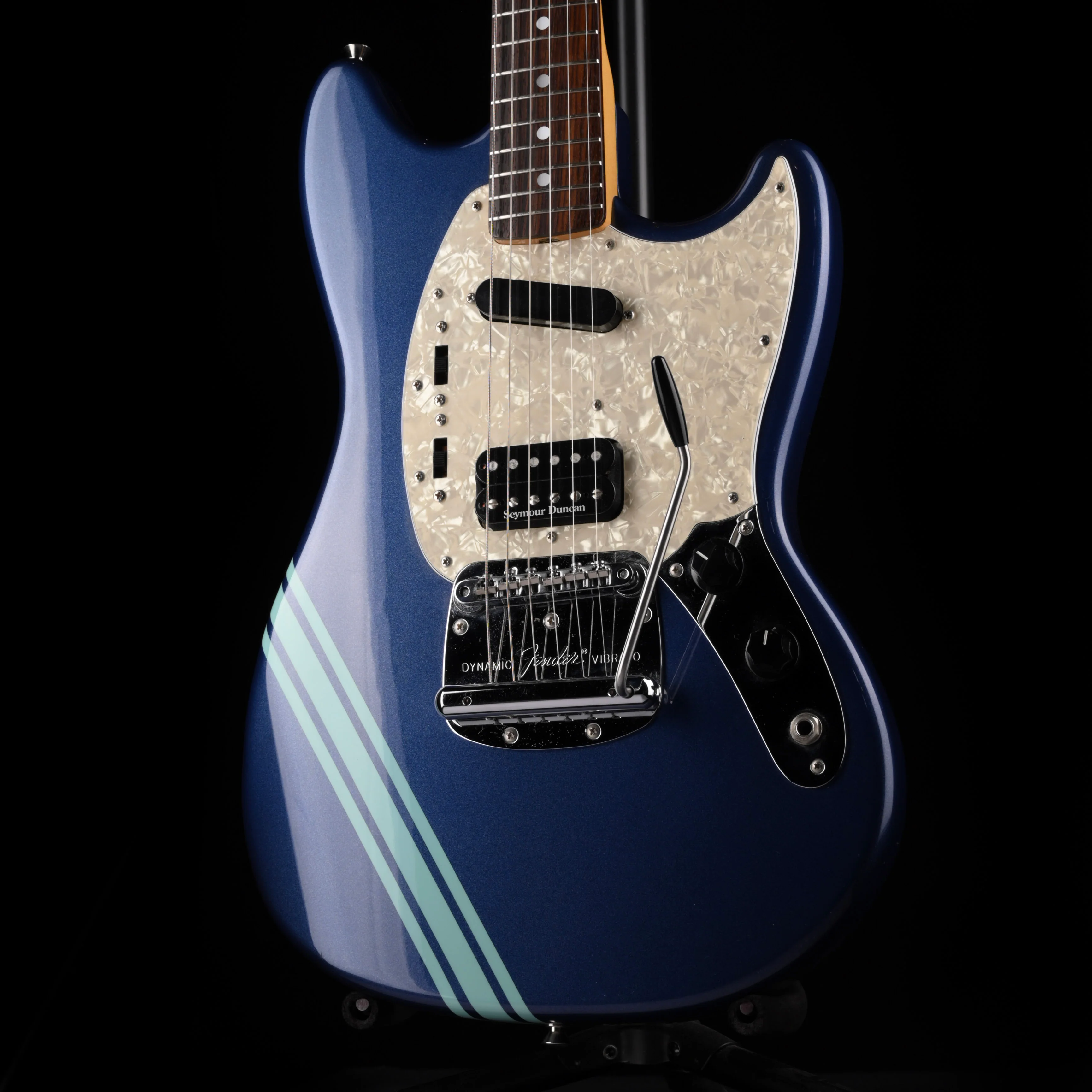 Pre Owned 2012 Fender Kurt Cobain Mustang Dark Lake Placid Blue With Gig Bag - Image 3