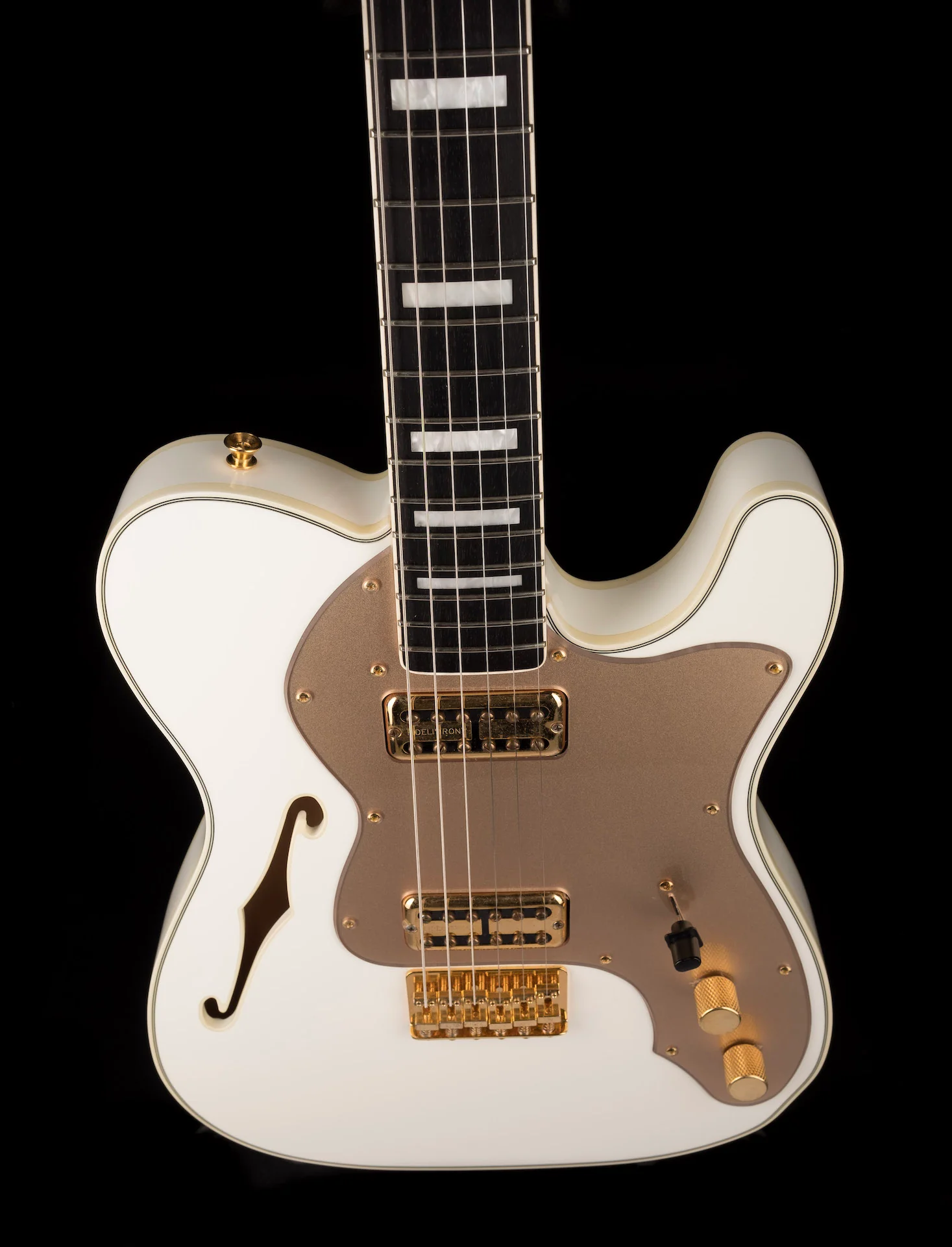 Pre Owned 2012 Fender Limited Edition Telecaster Thinline Super Deluxe Olympic White MIJ With Case - Image 4