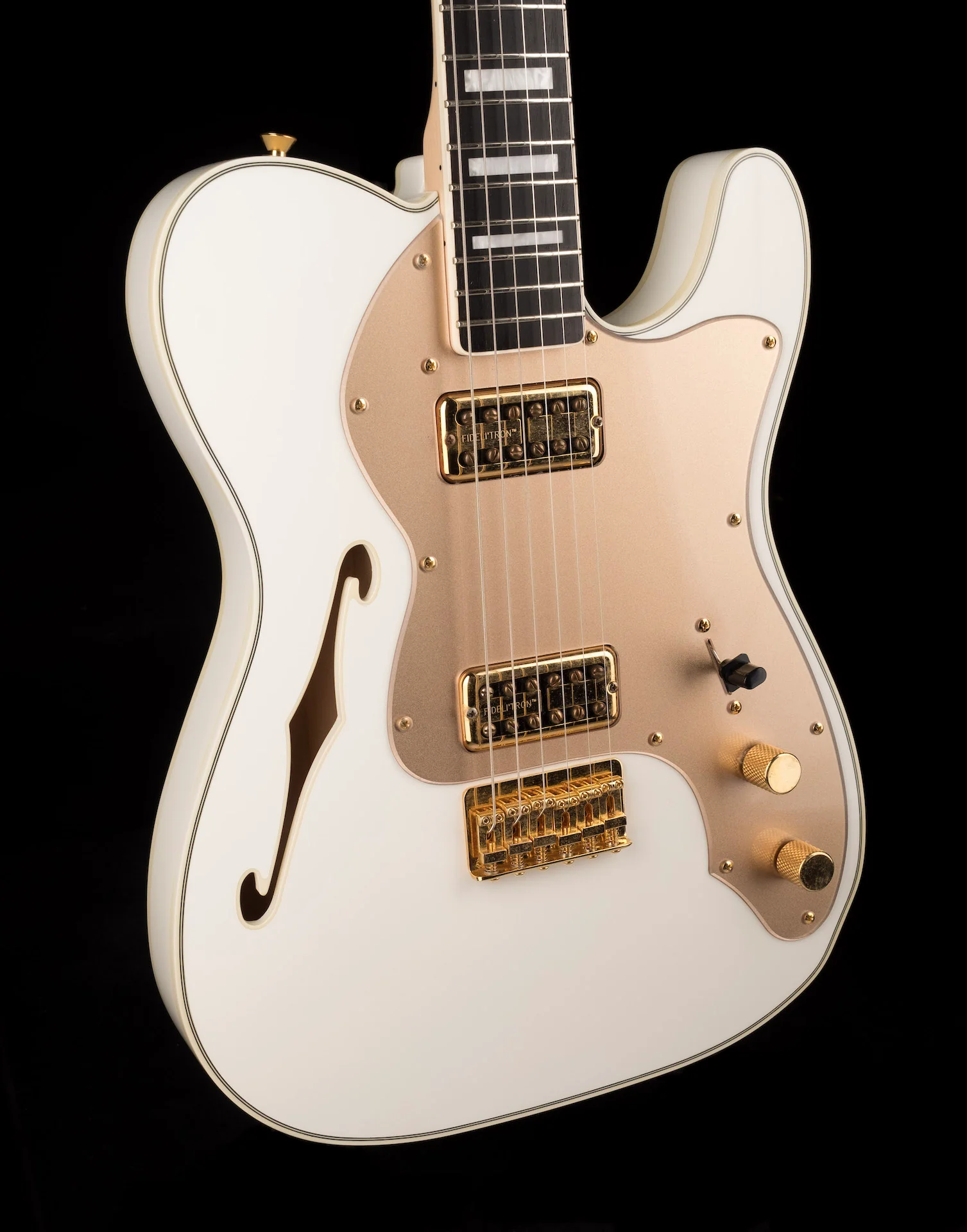 Pre Owned 2012 Fender Limited Edition Telecaster Thinline Super Deluxe Olympic White MIJ With Case - Image 9