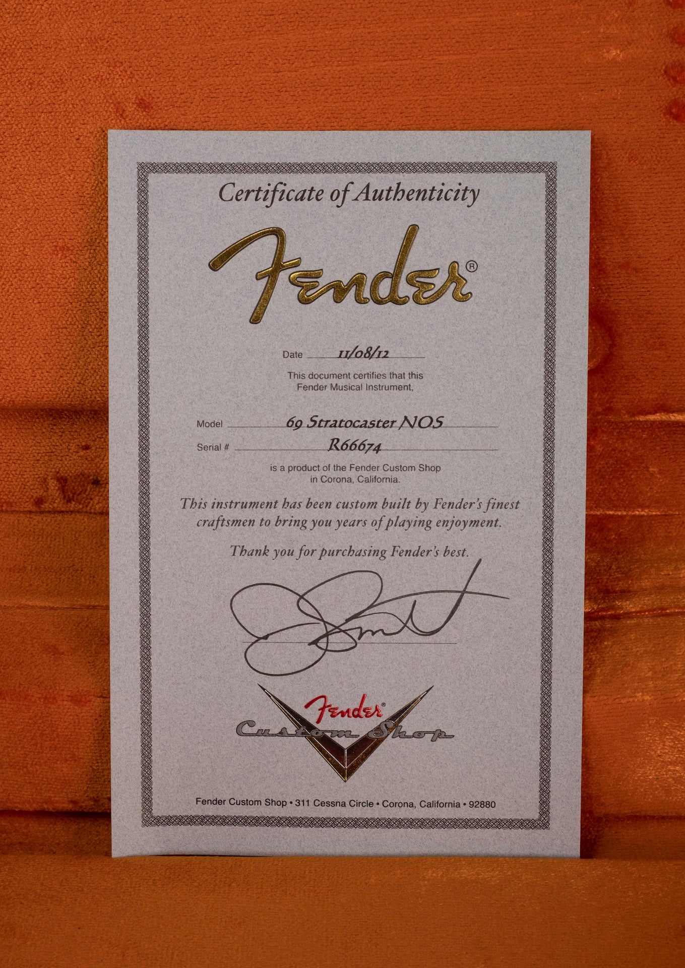 Pre Owned 2012 Fender Masterbuilt Jason Smith 1969 NOS Stratocaster HSH Black With OHSC - Image 20