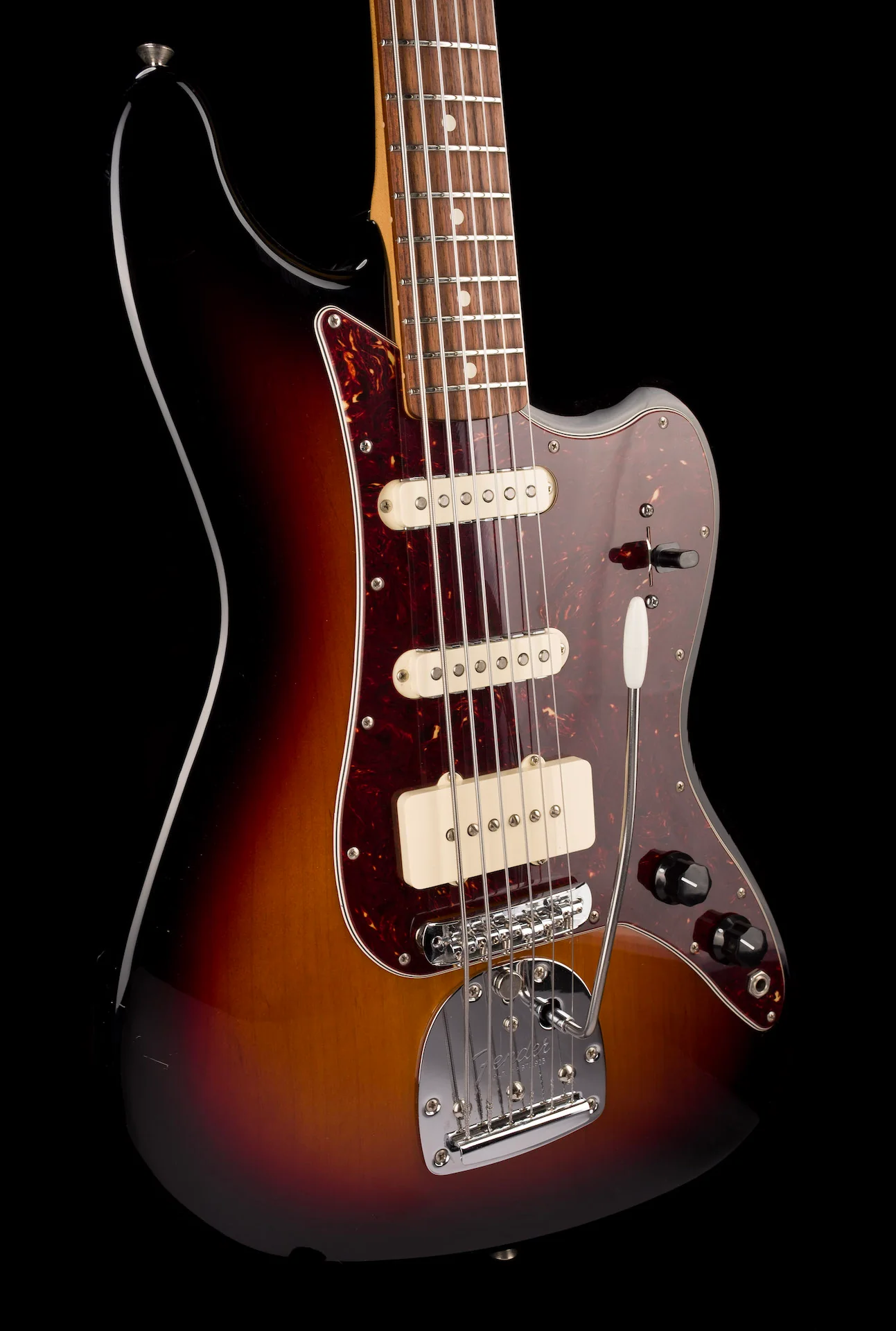 Pre Owned 2013 Fender Pawn Shop Bass VI 3-Tone Sunburst With Gig Bag - Image 12