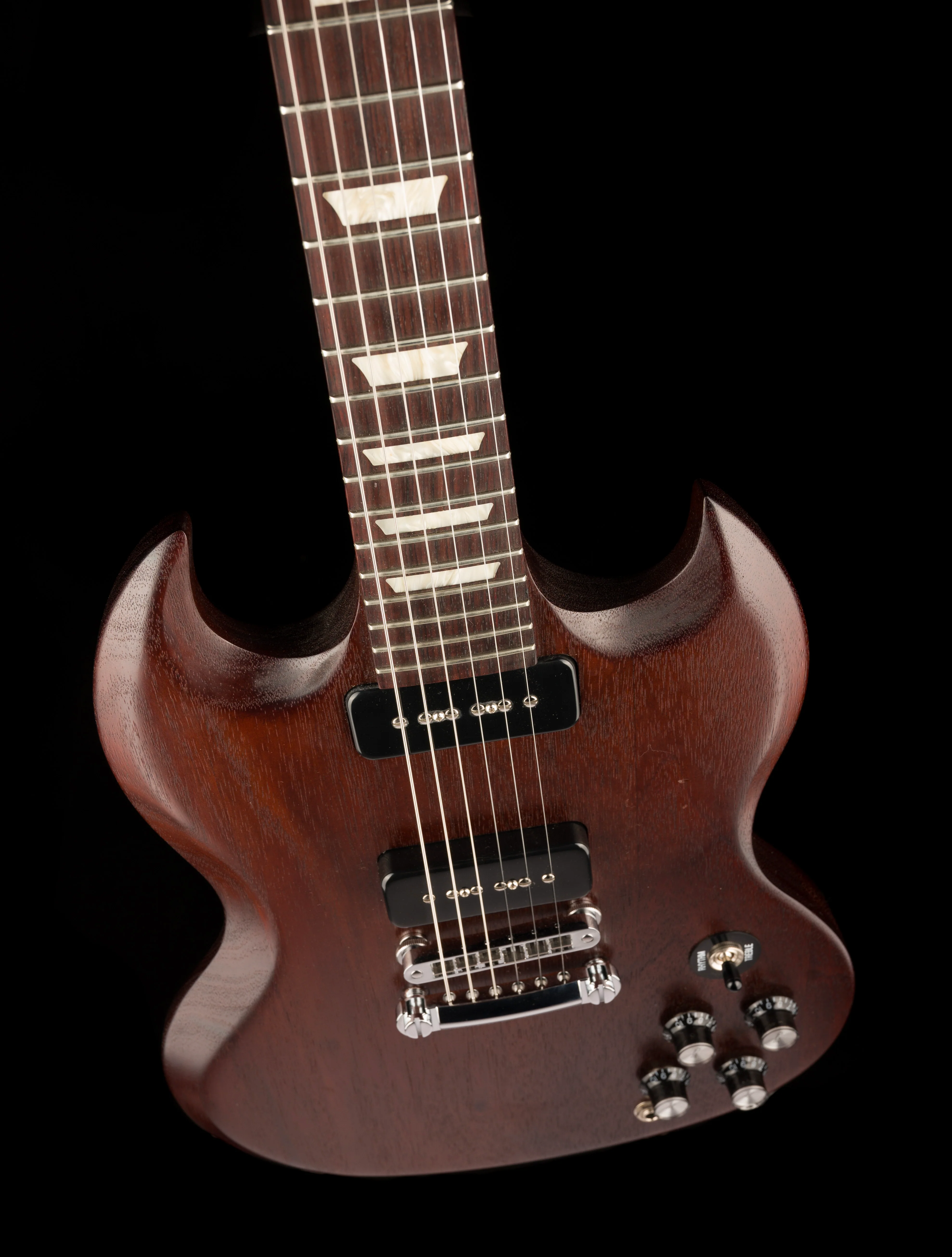 Pre Owned 2013 Gibson 50s Tribute SG Prototype Brown Mahogany With Gig Bag - Image 4