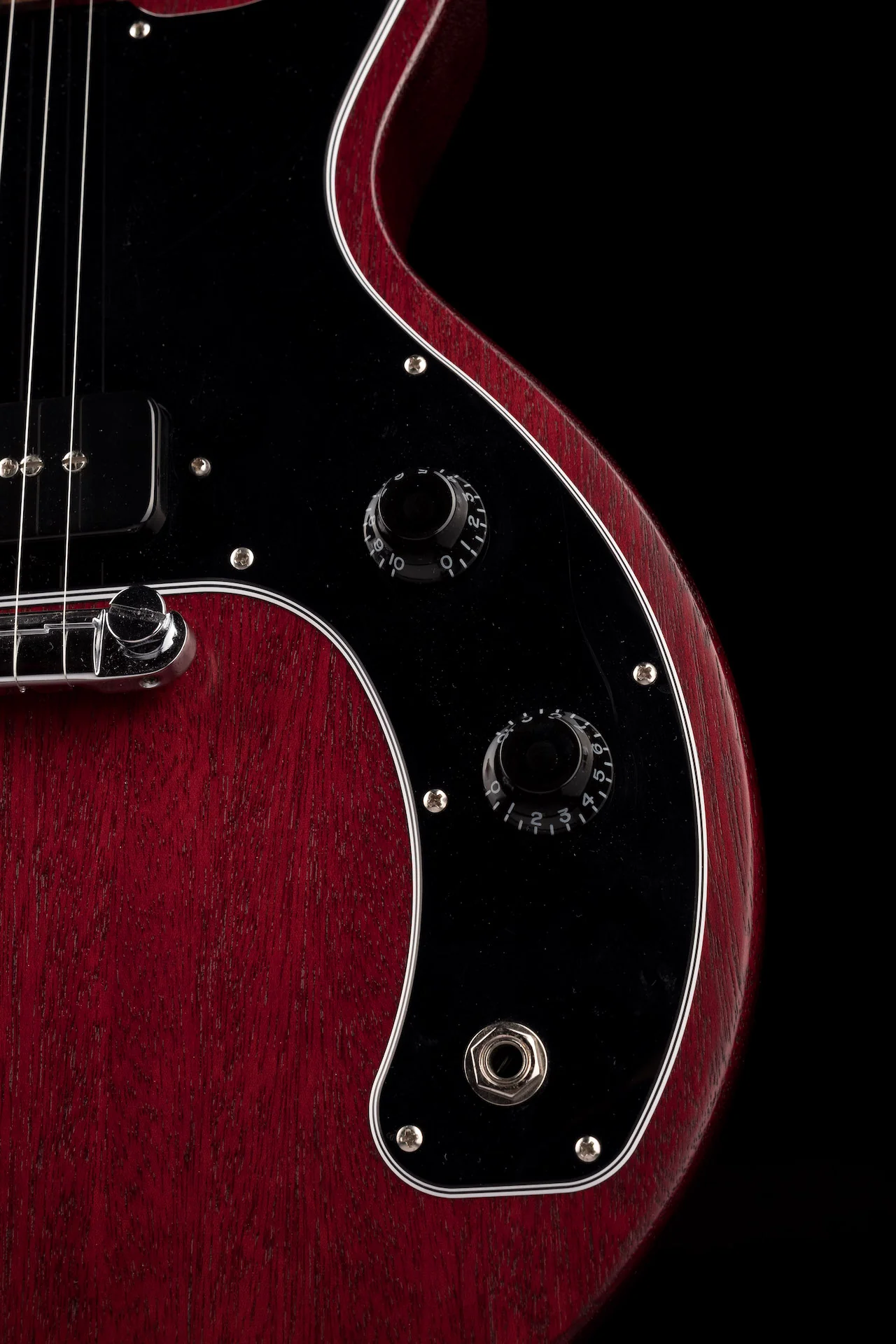 Pre Owned 2014 Gibson Double Cut DC Les Paul Junior Worn Cherry With Gig Bag - Image 8