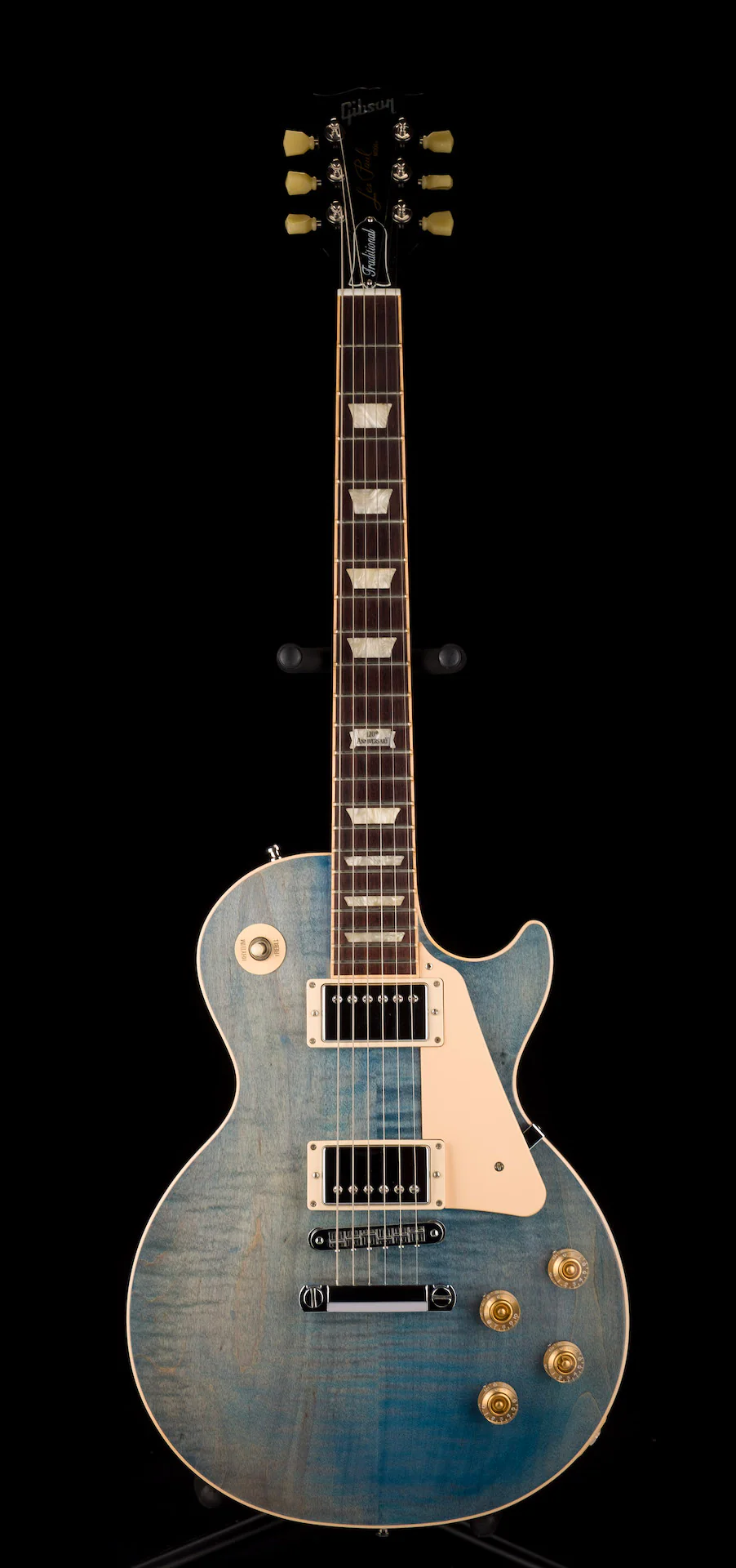 Pre Owned 2014 Gibson Les Paul Traditional 120th Anniversary Model Ocean Blue With OHSC - Image 2