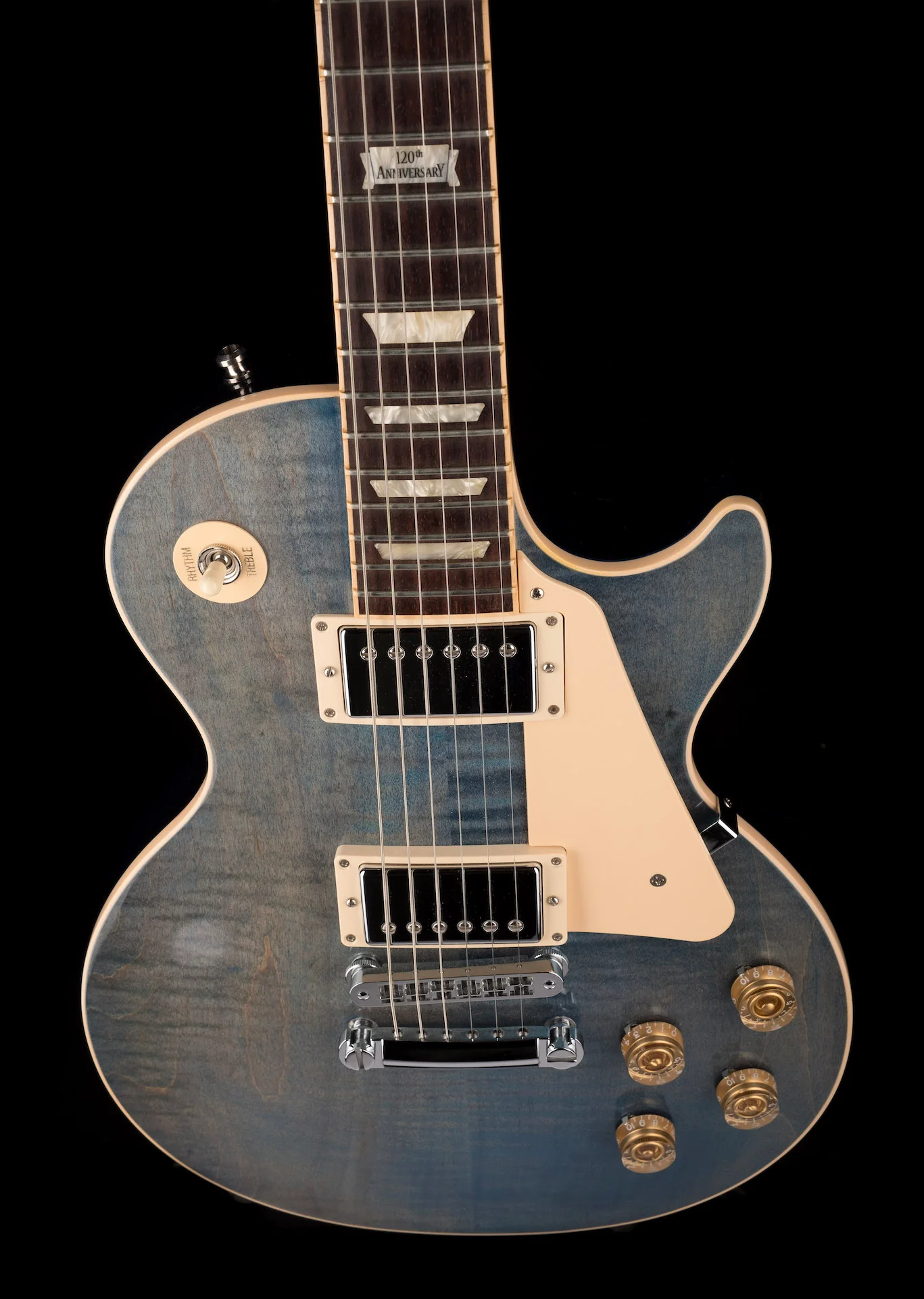 Pre Owned 2014 Gibson Les Paul Traditional 120th Anniversary Model Ocean Blue With OHSC - Image 4