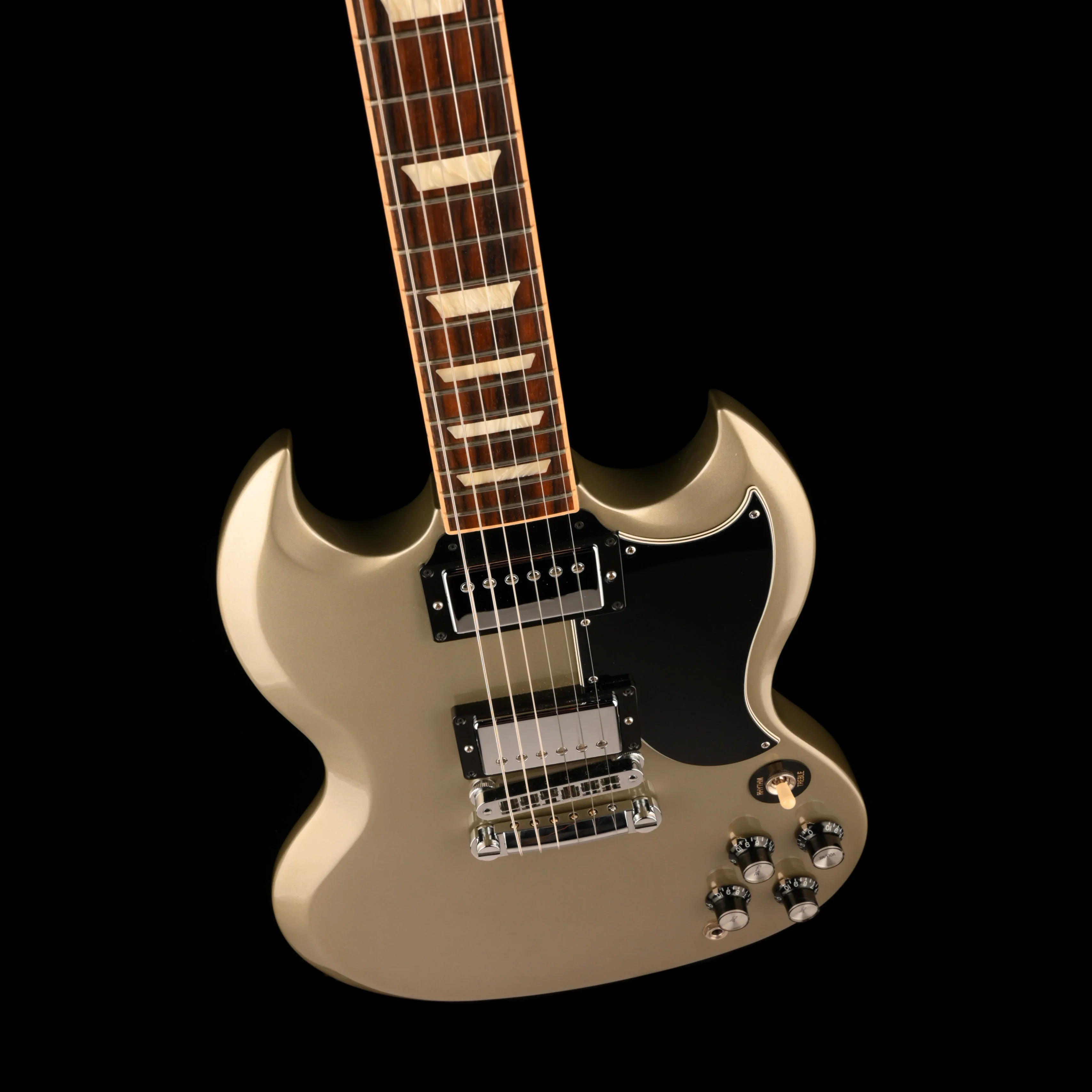 Pre Owned 2014 Gibson SG Standard Champagne Silver Electric Guitar With OHSC - Image 3