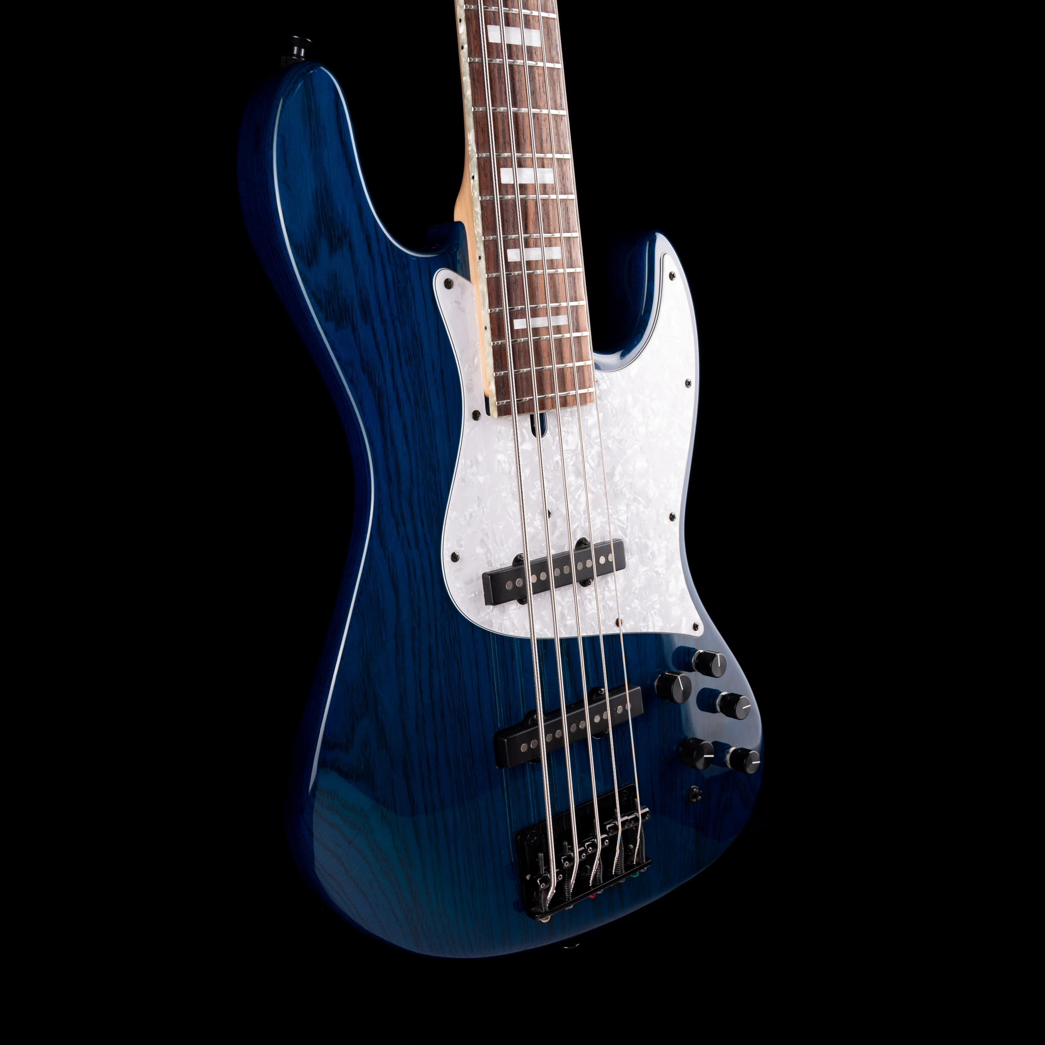Pre Owned 2015 Bacchus Craft Standard JB5 5-String Bass Trans Inked Blue With Gig Bag - Image 6