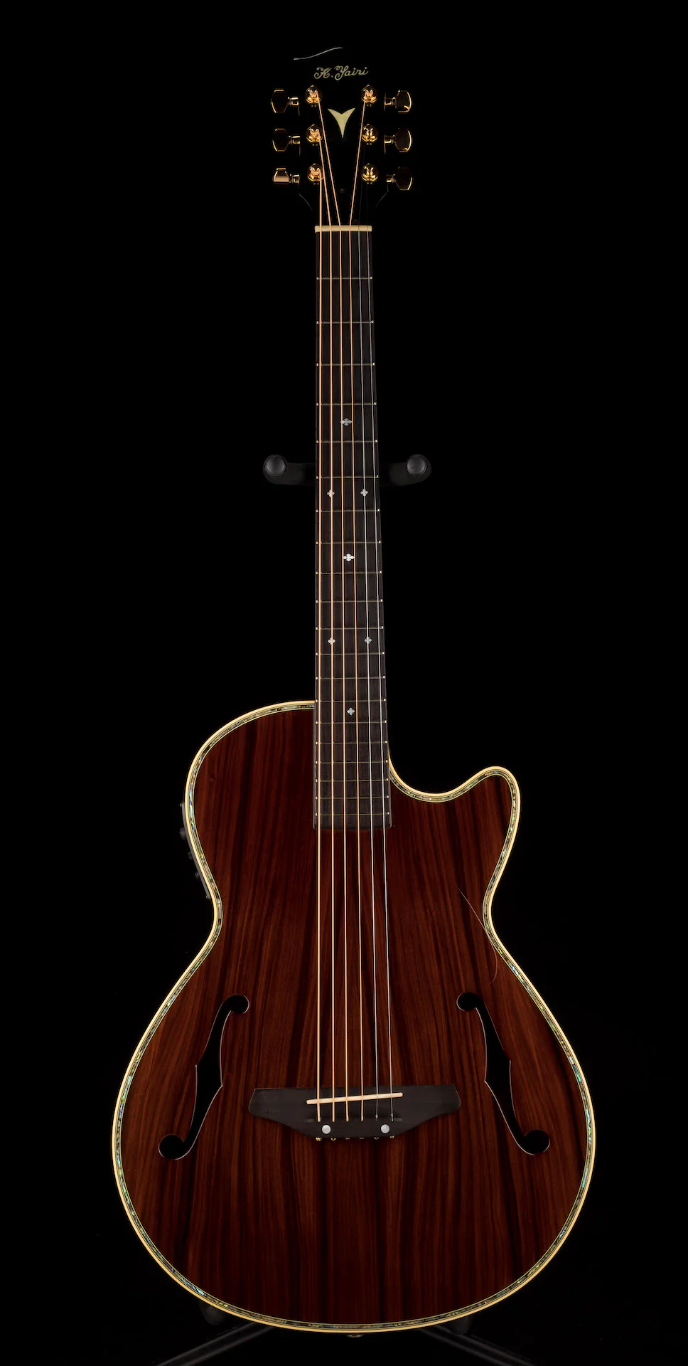 Pre Owned 2015 K. Yairi Limited Edition KYF-3 CTM Brazilian Rosewood Acoustic Electric Guitar With OHSC - Image 2