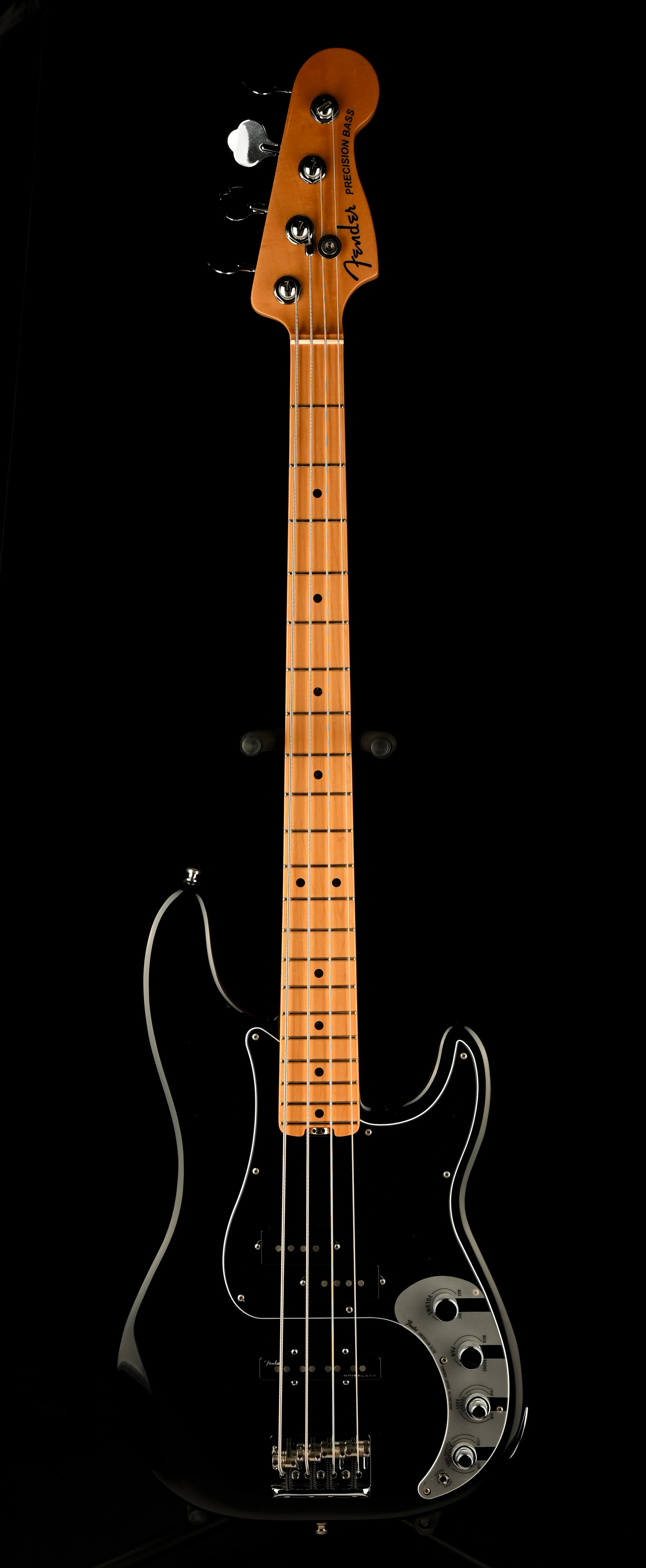 Pre Owned 2016 Fender American Elite Precision Bass Black With OHSC - Image 2