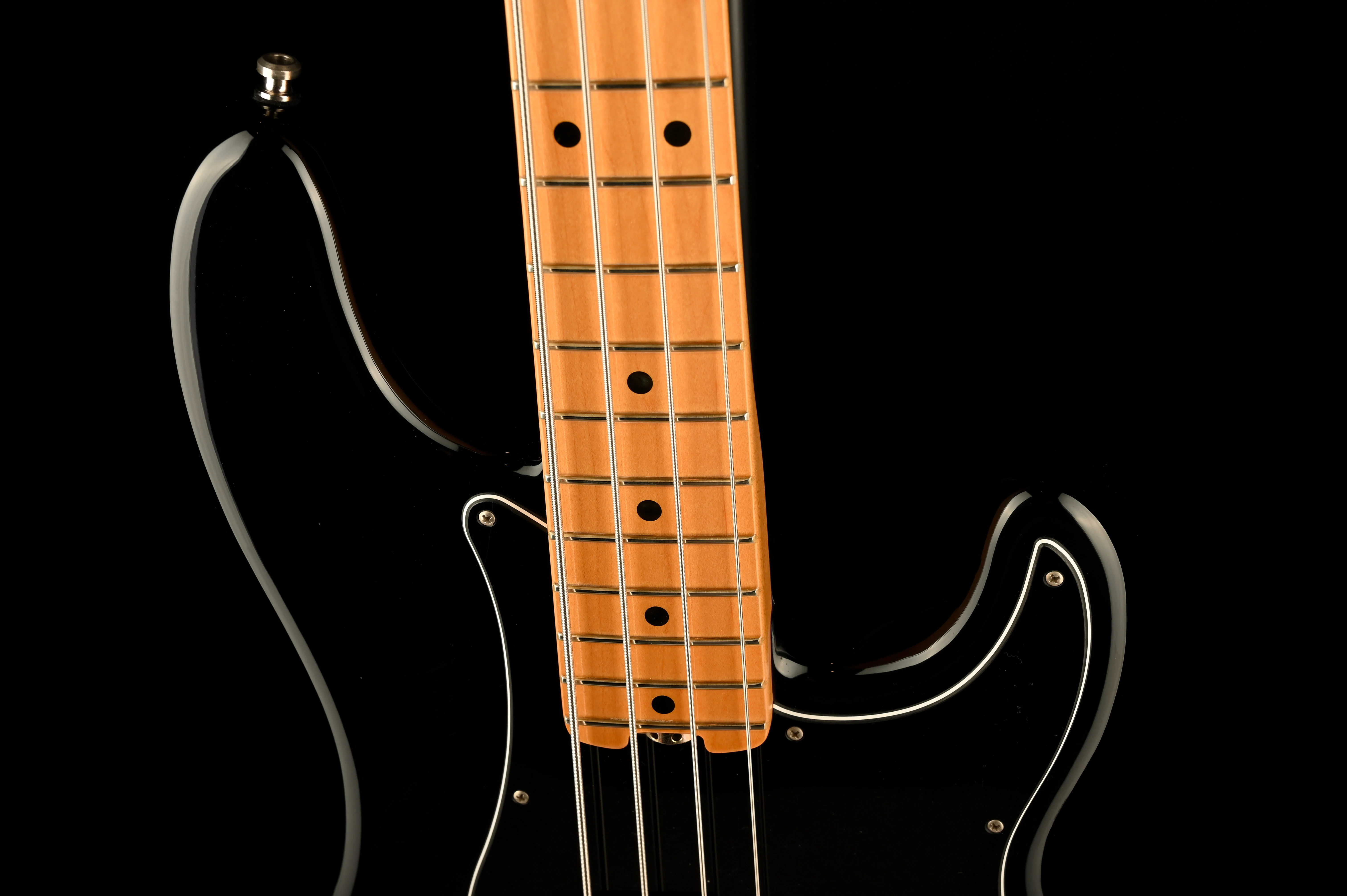 Pre Owned 2016 Fender American Elite Precision Bass Black With OHSC - Image 3