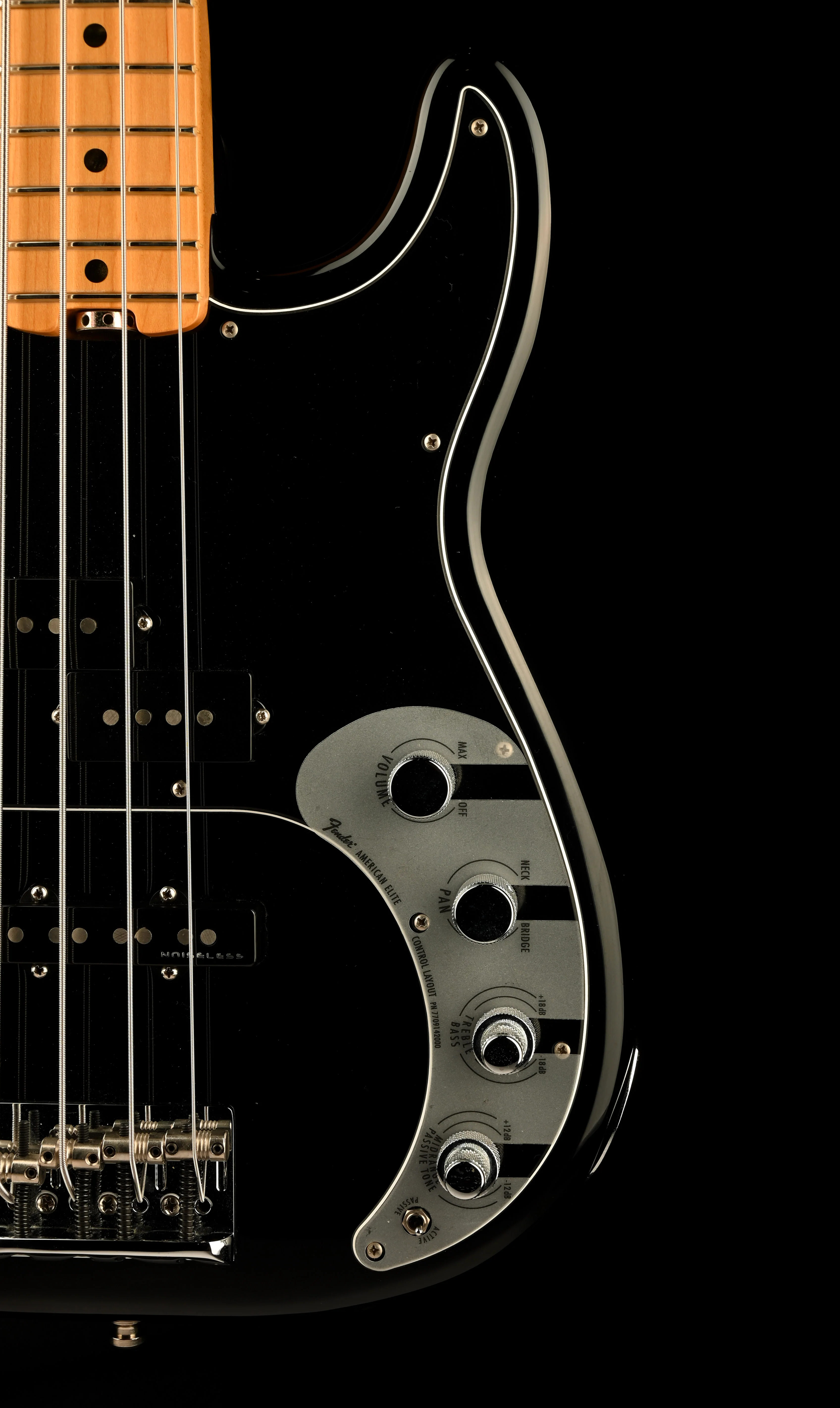 Pre Owned 2016 Fender American Elite Precision Bass Black With OHSC - Image 8