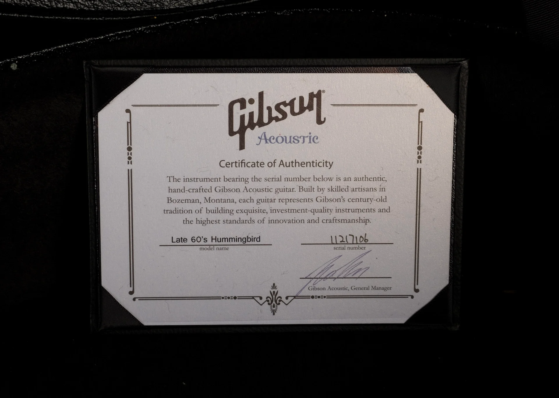 Pre Owned 2017 Gibson Custom Shop Late '60s Hummingbird Heritage Acoustic w OHSC - Image 20