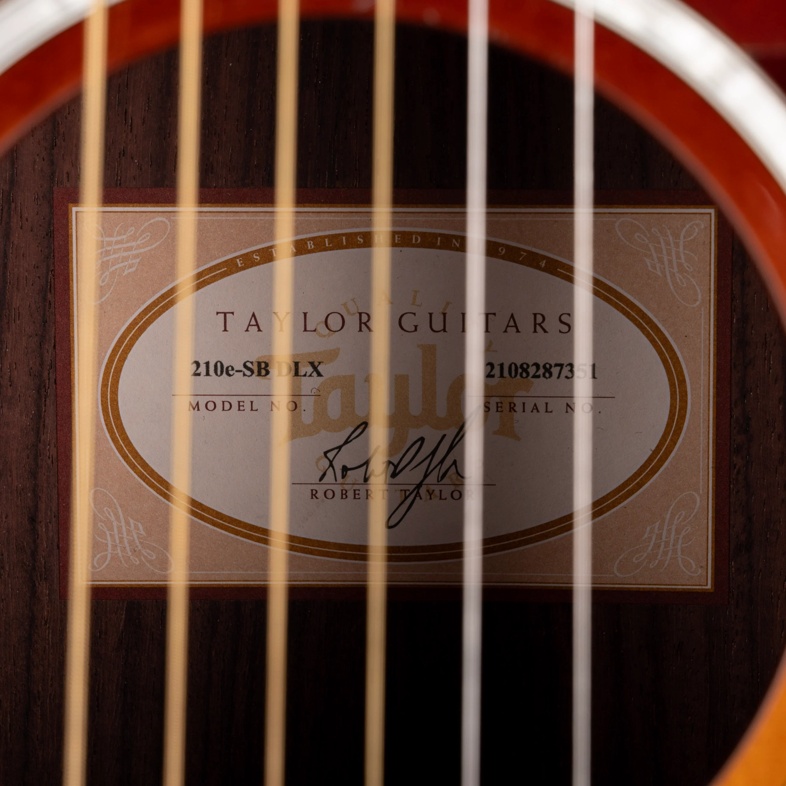 Pre-Owned 2017 Taylor 210e Acoustic Electric Guitar Sunburst With OHSC - Image 8