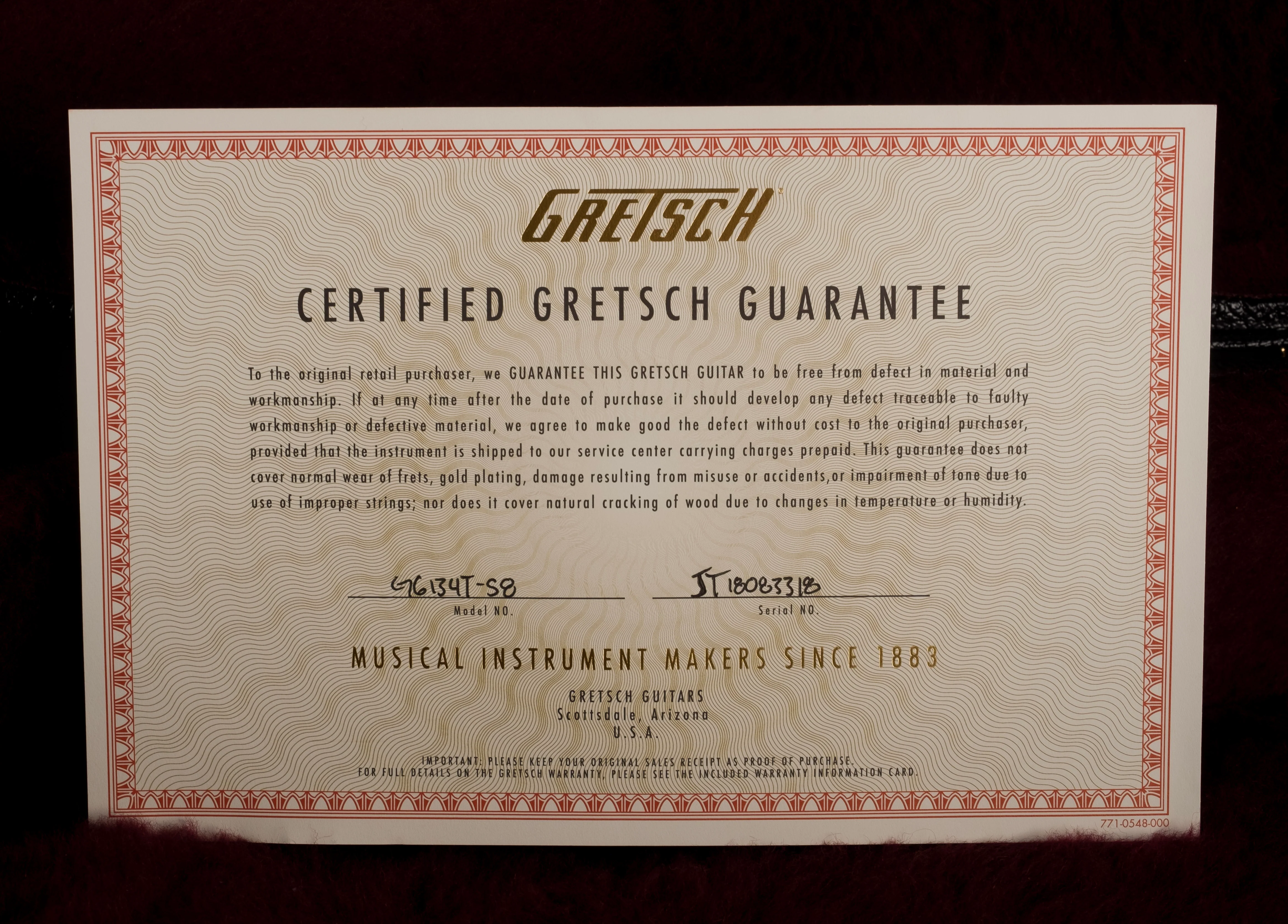 Pre Owned 2018 Gretsch G6134T-58 Vintage Select White Penguin W OHSC #JT18083318 - Image 20
