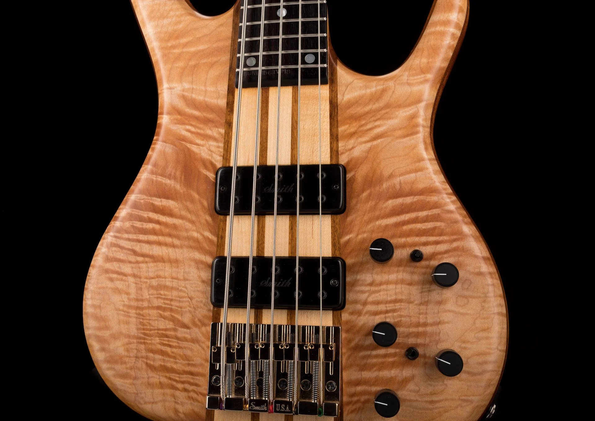 Pre Owned 2018 Ken Smith BSR 5GN 5-String Bass White Tiger With OHSC - Image 6