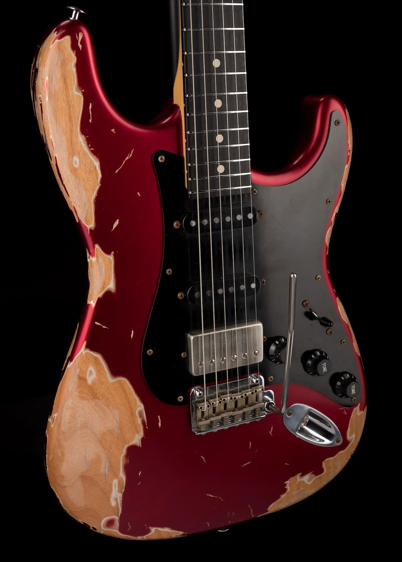 Pre Owned 2018 Suhr Classic Antique HSS Custom Candy Apple Red Extra Heavy Aging With Case - Image 10