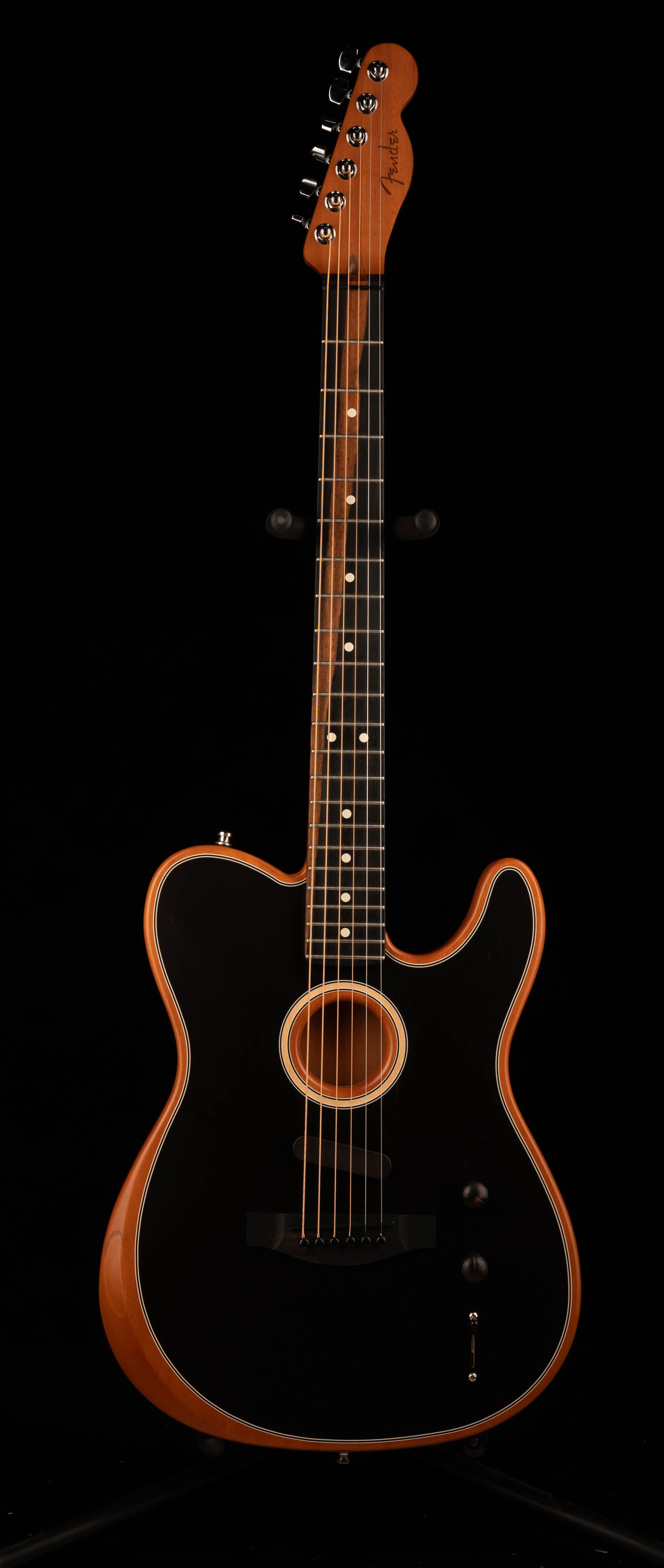 Pre Owned 2019 Fender American Acoustasonic Telecaster Guitar Black With Soft Case - Image 2