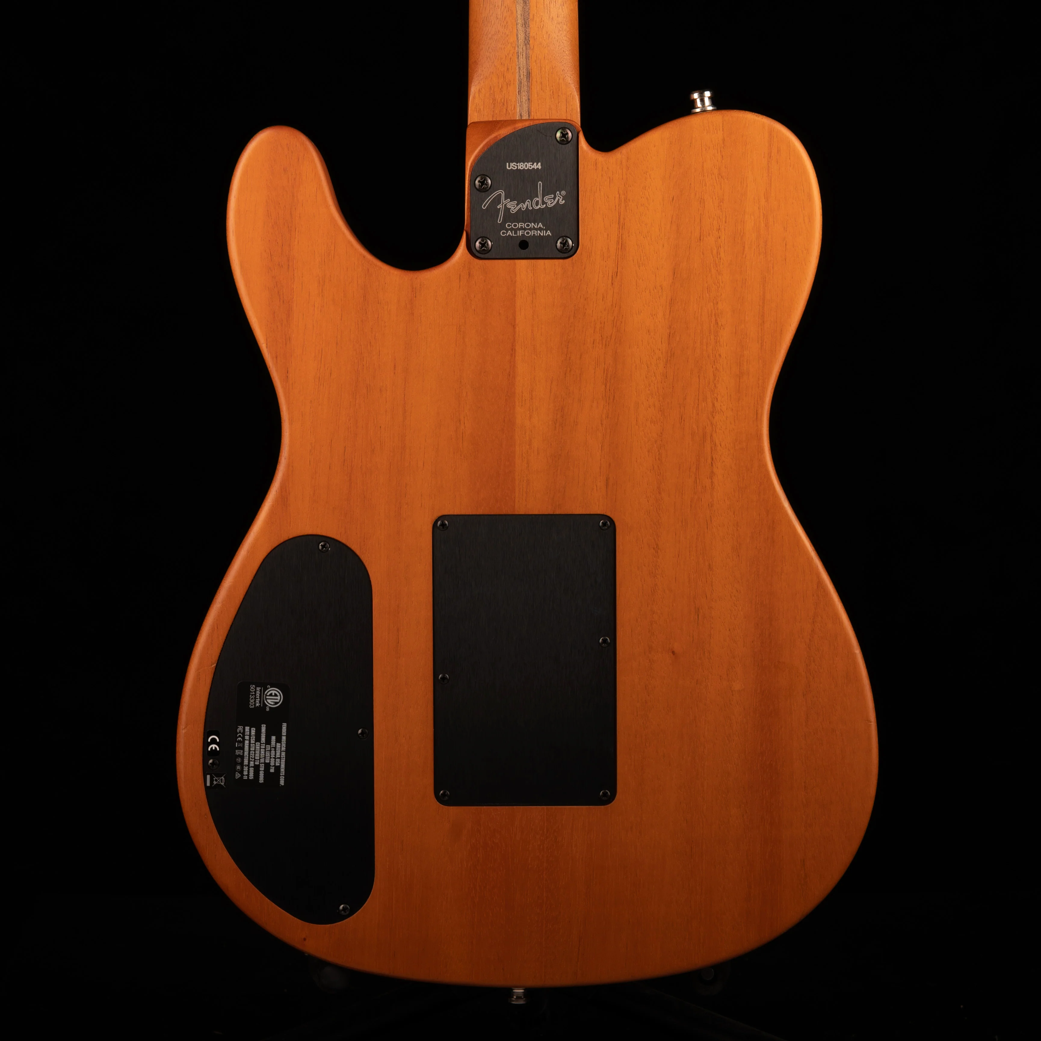 Pre Owned 2019 Fender American Acoustasonic Telecaster Guitar Black With Soft Case - Image 9