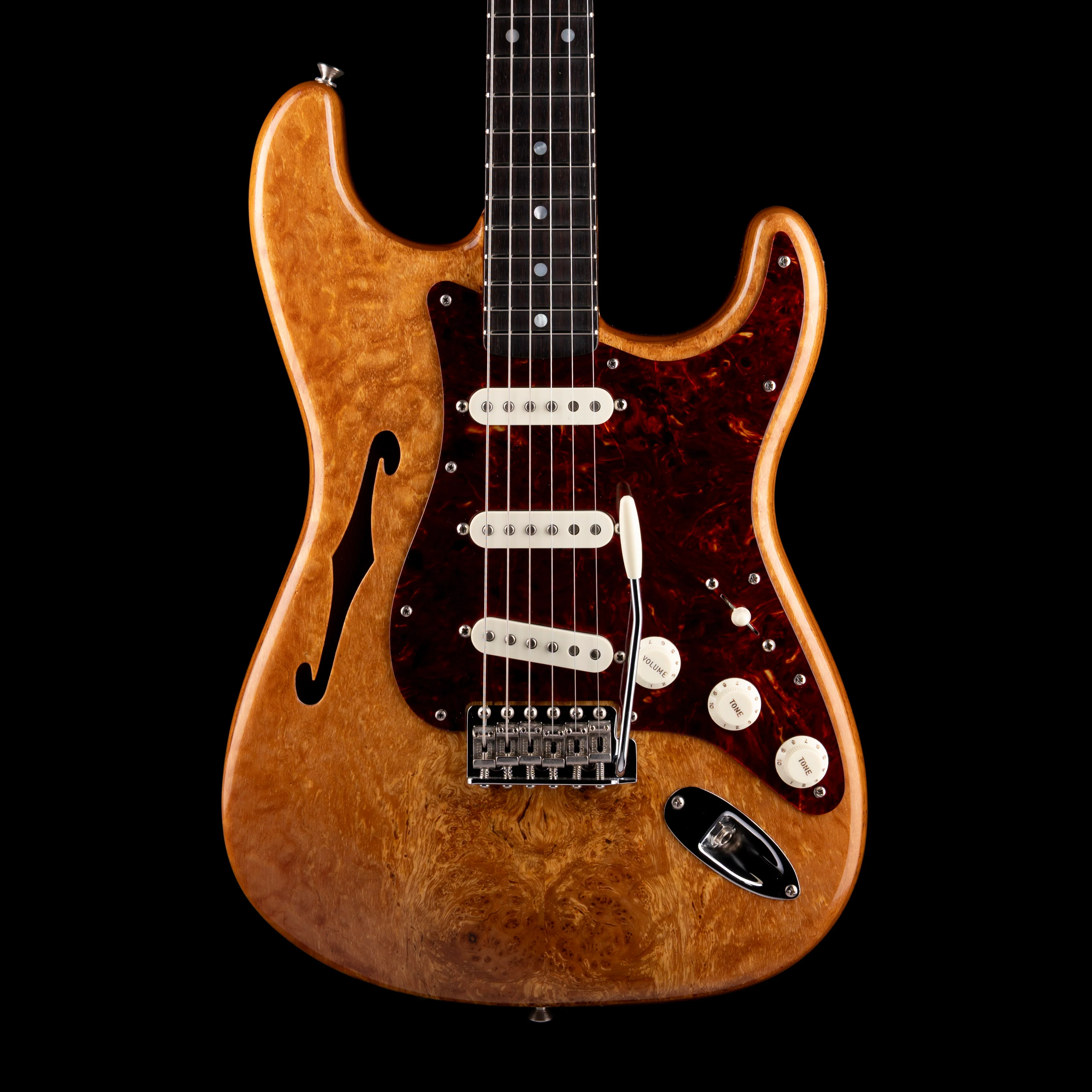 Pre Owned 2020 Fender Custom shop Artisan Spalted Maple Thinline Stratocaster NOS Natural With OHSC